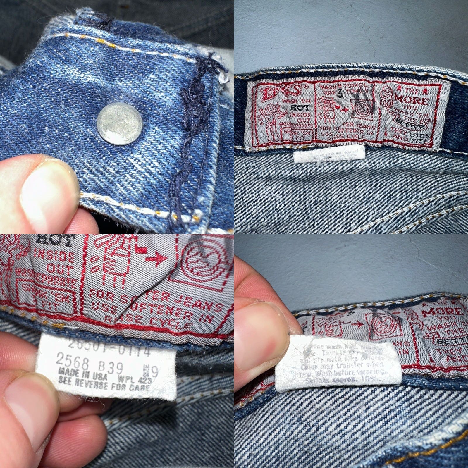 Levi's VINTAGE Levis 501 Jeans 80s USA Blue Straight Leg XX Med Wash 26501 25x27 Size 42" / US 20 - 9 Thumbnail