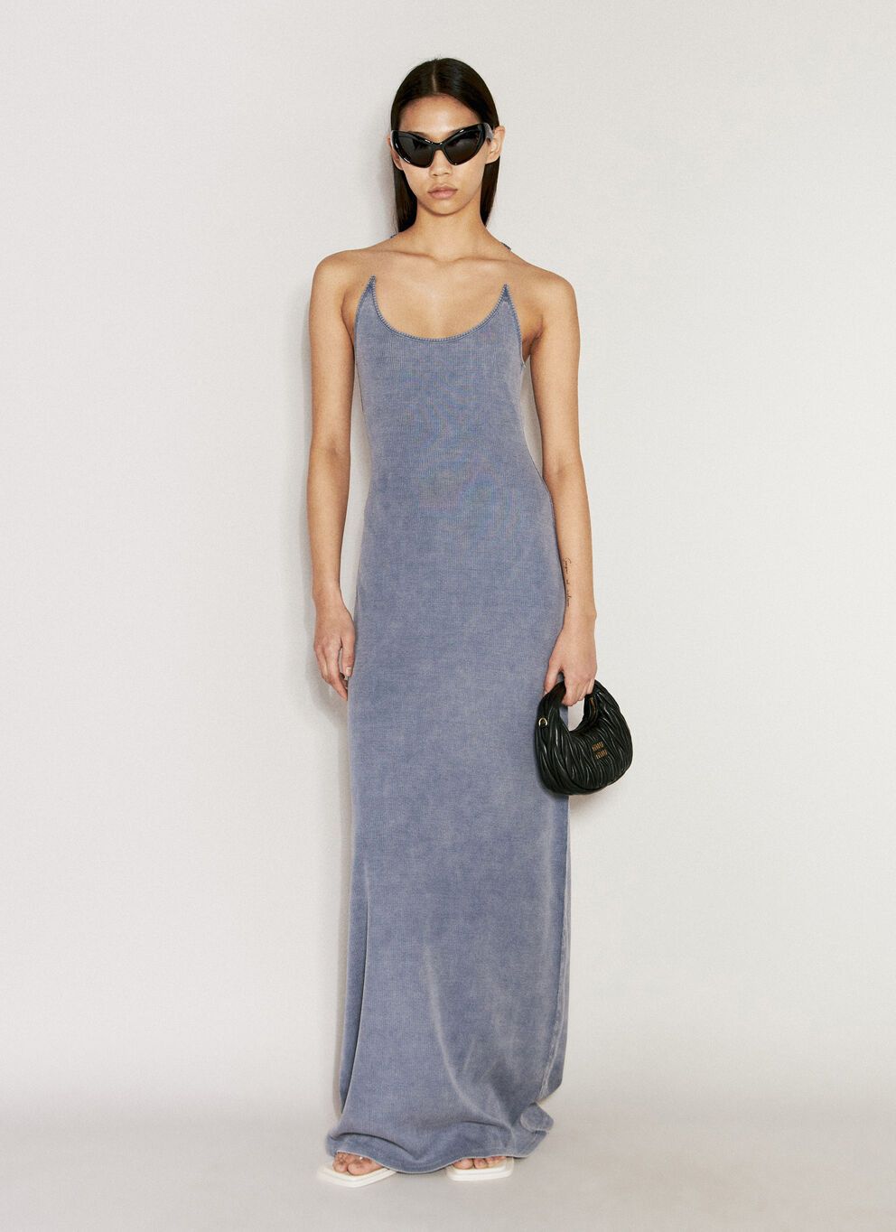 image of Yproject Invisible Strap Maxi Dress in Blue, Women's (Size Medium)