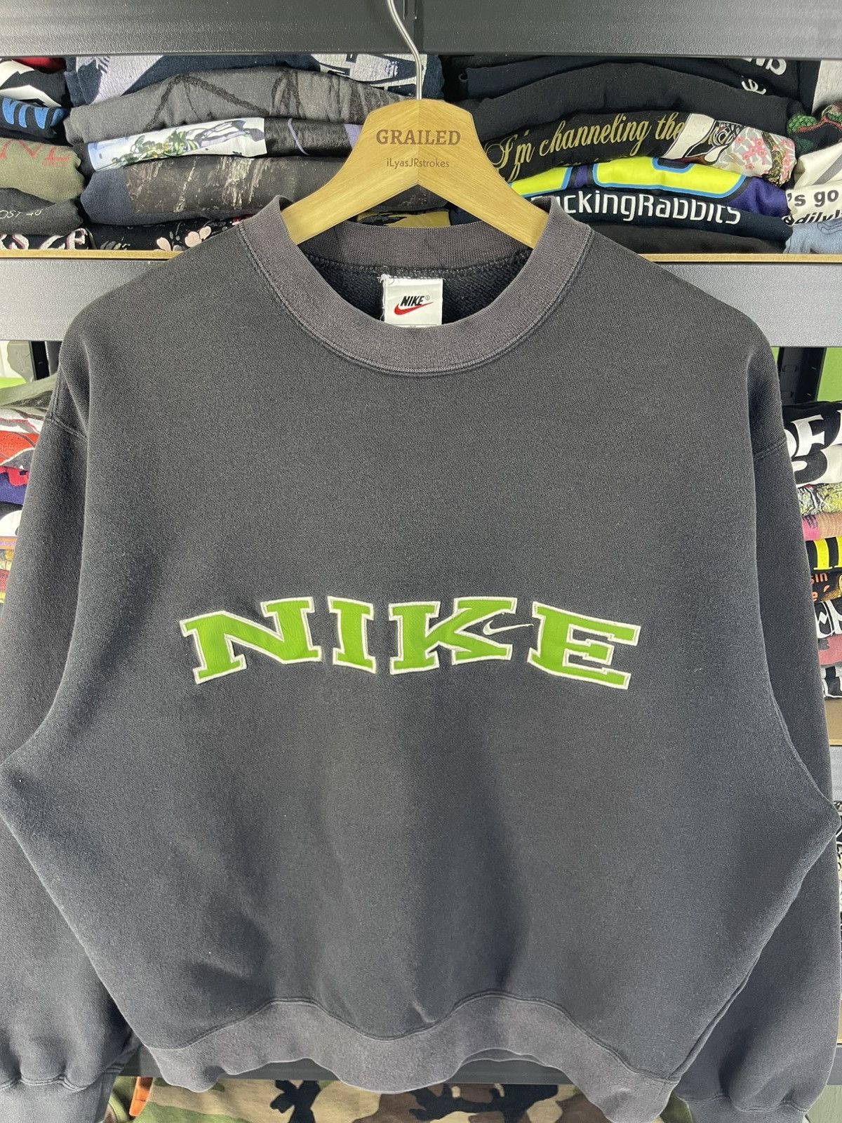 Nike Vintage 90's Nike Embroidered Spell-out Logo Sweatshirt Size US XL / EU 56 / 4 - 4 Thumbnail