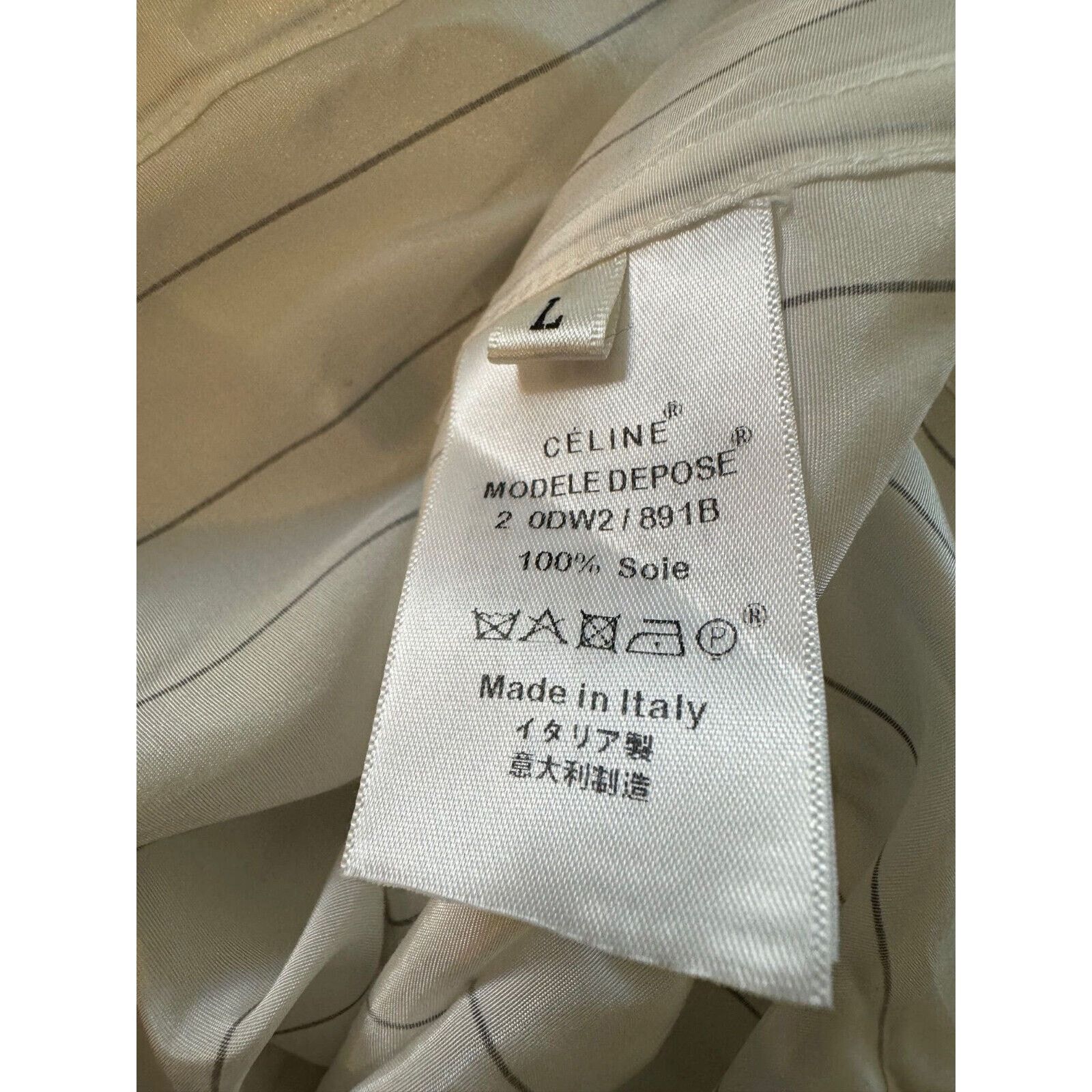 Celine CELINE Striped Lavallière Shirt Dress SZ L Size L / US 10 / IT 46 - 6 Thumbnail