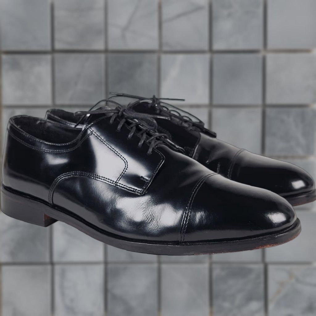 Nunn Bush Nunn Bush Shoes Mens Size 12 M Black Leather Dress Oxford Cap Toe Gloss Size ONE SIZE - 1 Thumbnail