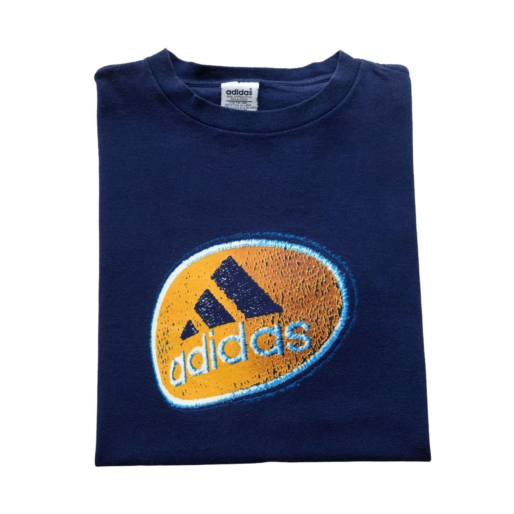 Adidas VINTAGE adidas Trefoil T-Shirt 90s 100% Cotton Graphic Print Blue Men L Short Sleeve Crew Neck Shirt Size US L / EU 52-54 / 3 - 2 Thumbnail