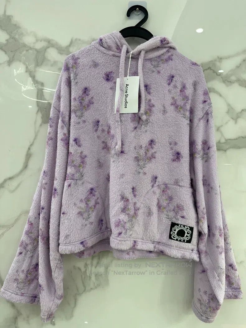 Acne Studios Acne Studios Purple Fleece Printed Hooded Sweatshirt Jacke Size XS / US 0-2 / IT 36-38 - 1 Thumbnail