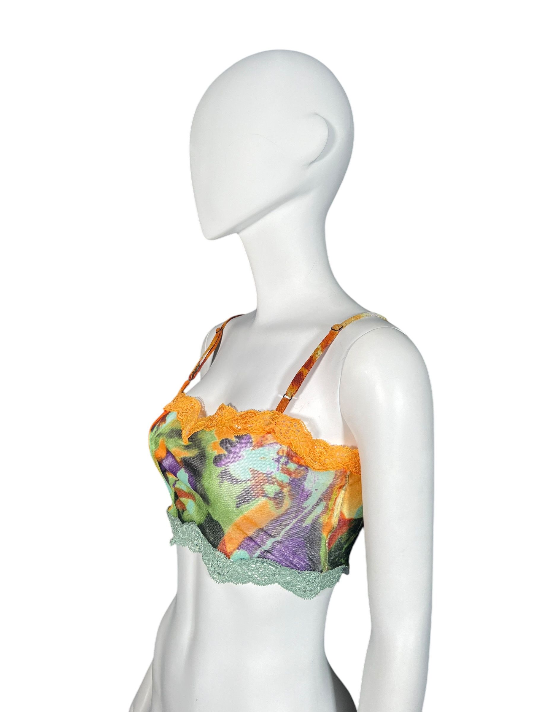 Jean Paul Gaultier Jean Paul Gaultier Floral Mesh Bralette with Lace Details Size M / US 6-8 / IT 42-44 - 3 Thumbnail