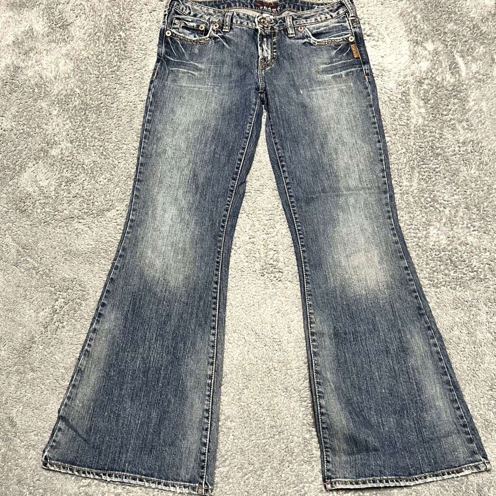 Silver Jeans Co. VINTAGE Silver 77 Flare Jeans Womens 30 Blue Denim Pants Low Rise Western Womens Jeans 30 Blue Flare Jeans Size 30" / US 8 / IT 44 - 2 Thumbnail
