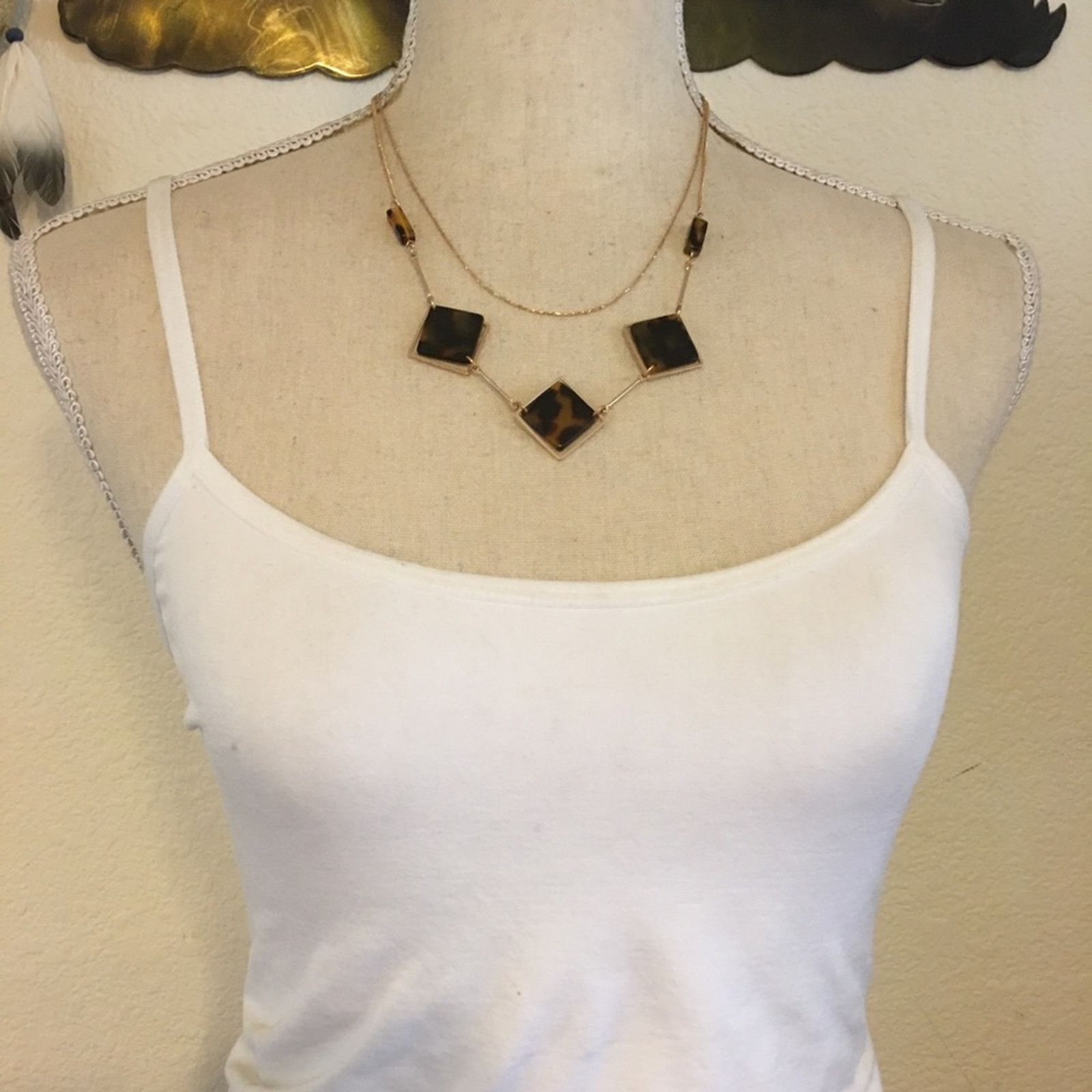 Jewelry Double strand gold tone faux tortoise necklace Size ONE SIZE - 3 Thumbnail