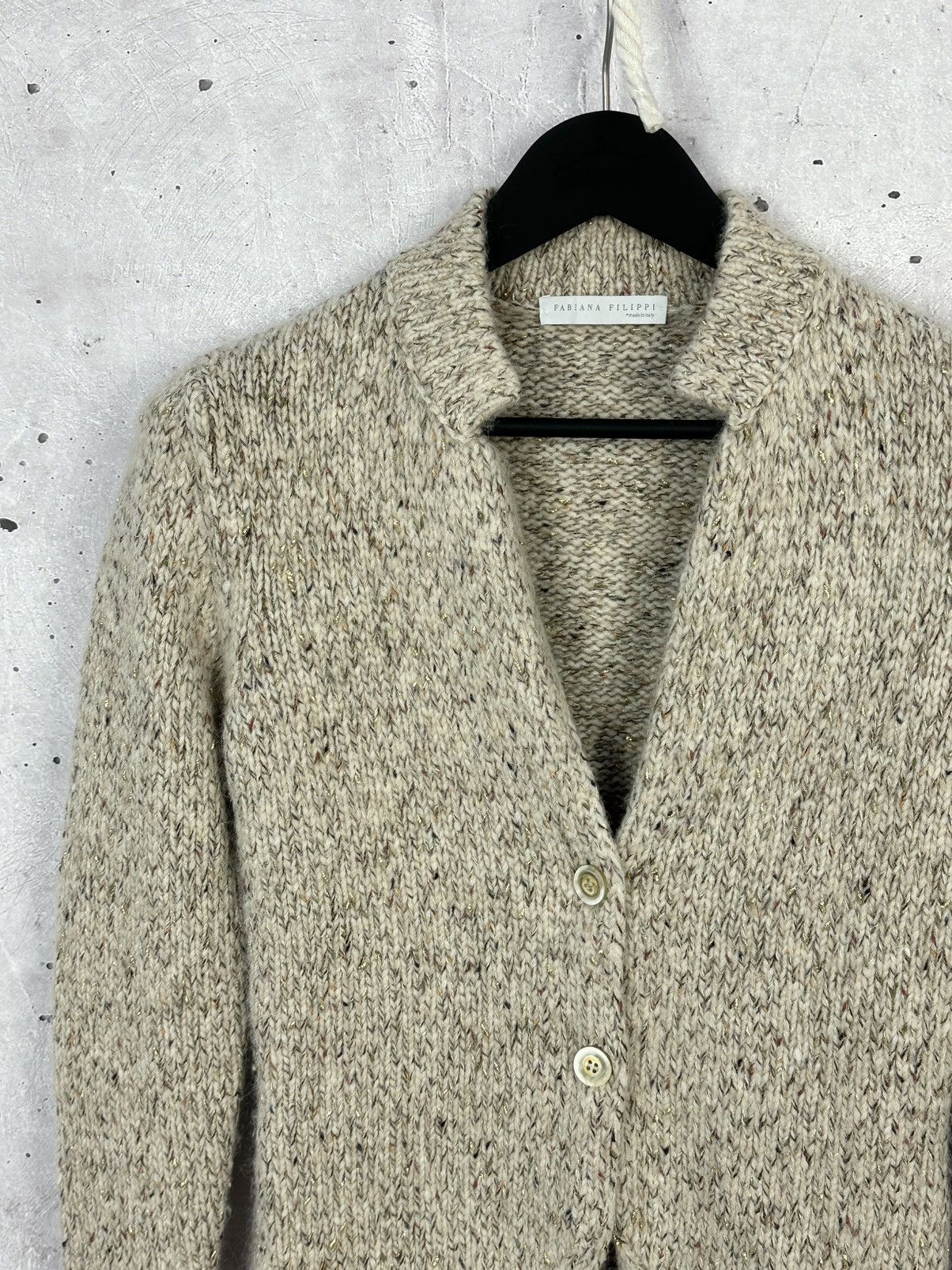 Fabiana Filippi Fabiana Filippi Made in Italy Knit Alpaca Blazer Jacket Size XS / US 0-2 / IT 36-38 - 2 Thumbnail