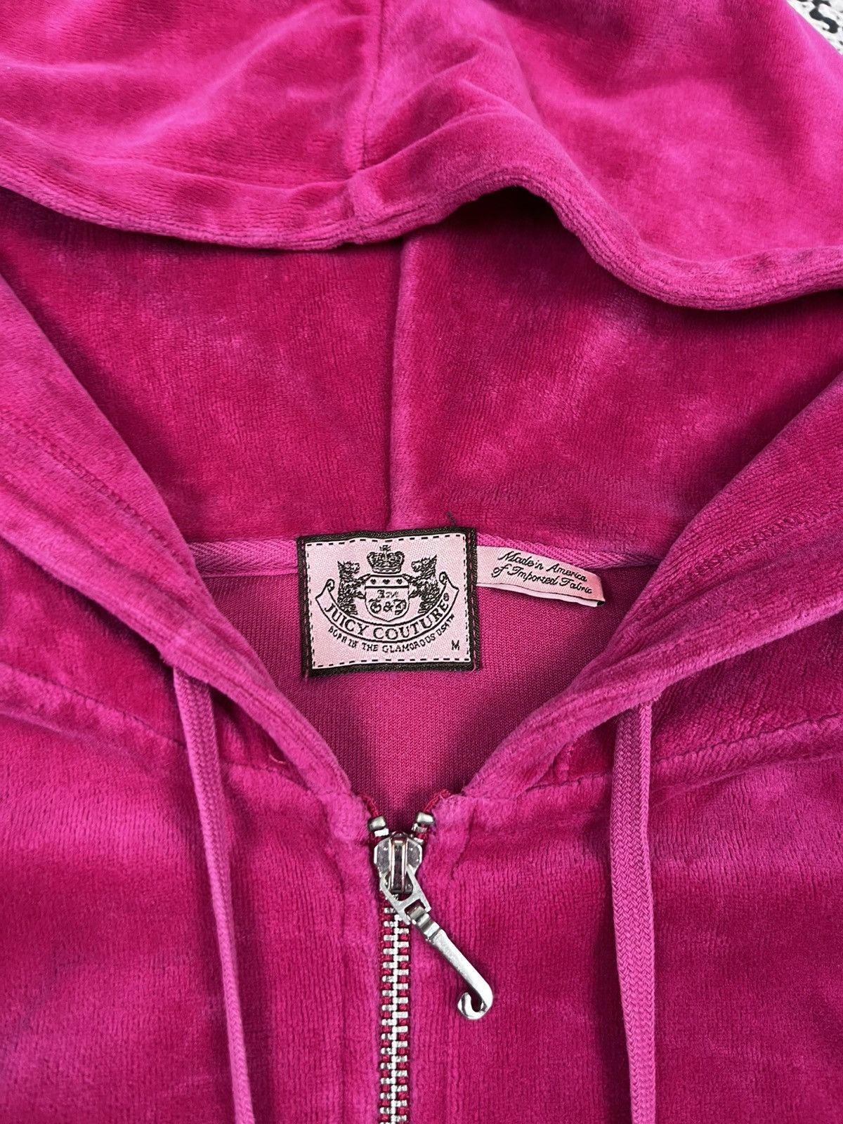 Juicy Couture Vintage Juicy Couture Y2K Glam Velour Pink Zip Up Hoodie Size M / US 6-8 / IT 42-44 - 6 Thumbnail
