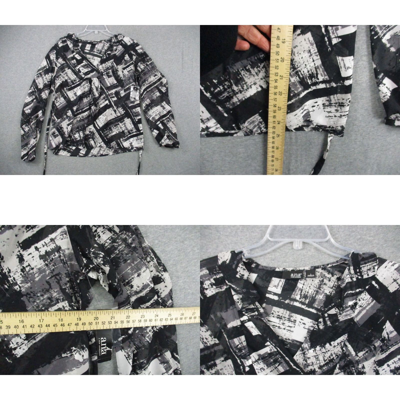 Vintage Ana Large Womens Blouses Purple Black Geometric Flowy Lightweight Shirts 2 Lot Size L / US 10 / IT 46 - 8 Thumbnail