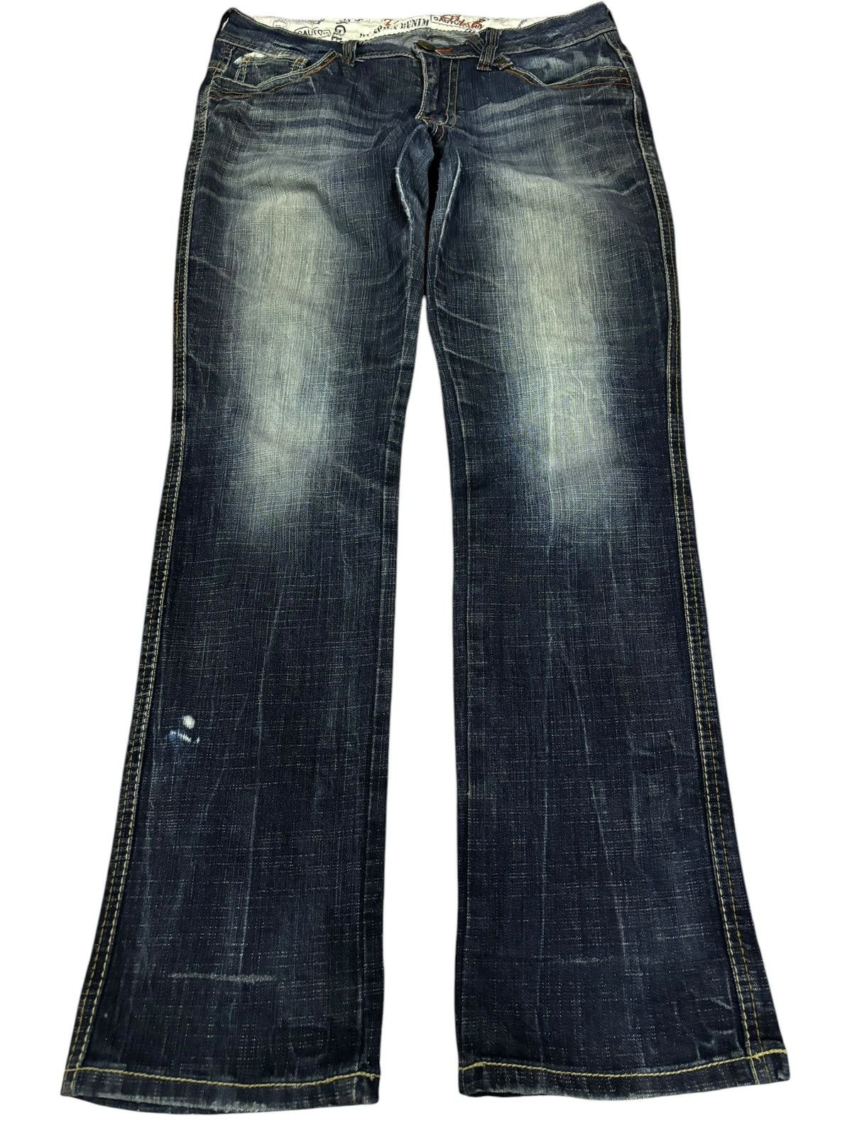 Japanese Brand × Vintage Bondage Urban Crush Faded Indigo Crosshatch Jeans Size US 33 - 1 Thumbnail