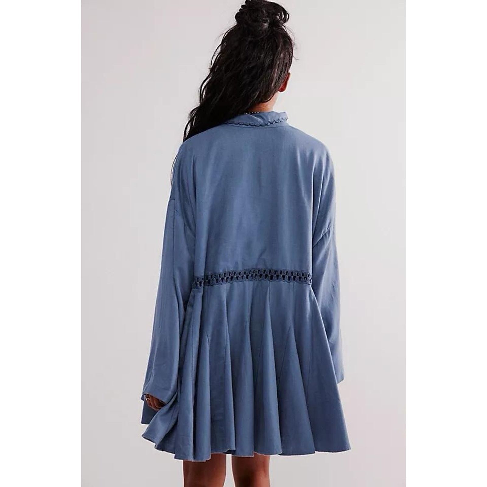 Free People NWT Free People (S) Linen Blend Mini Dress Oversized Size S / US 4 / IT 40 - 4 Thumbnail