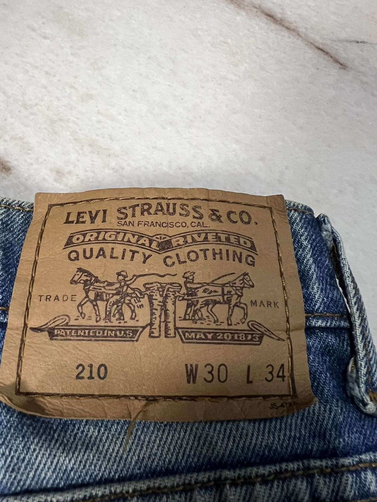 Levi's Vintage Levis 210 Orange Tag Mud Wash Distressed Jeans Size US 28 / EU 44 - 15 Thumbnail