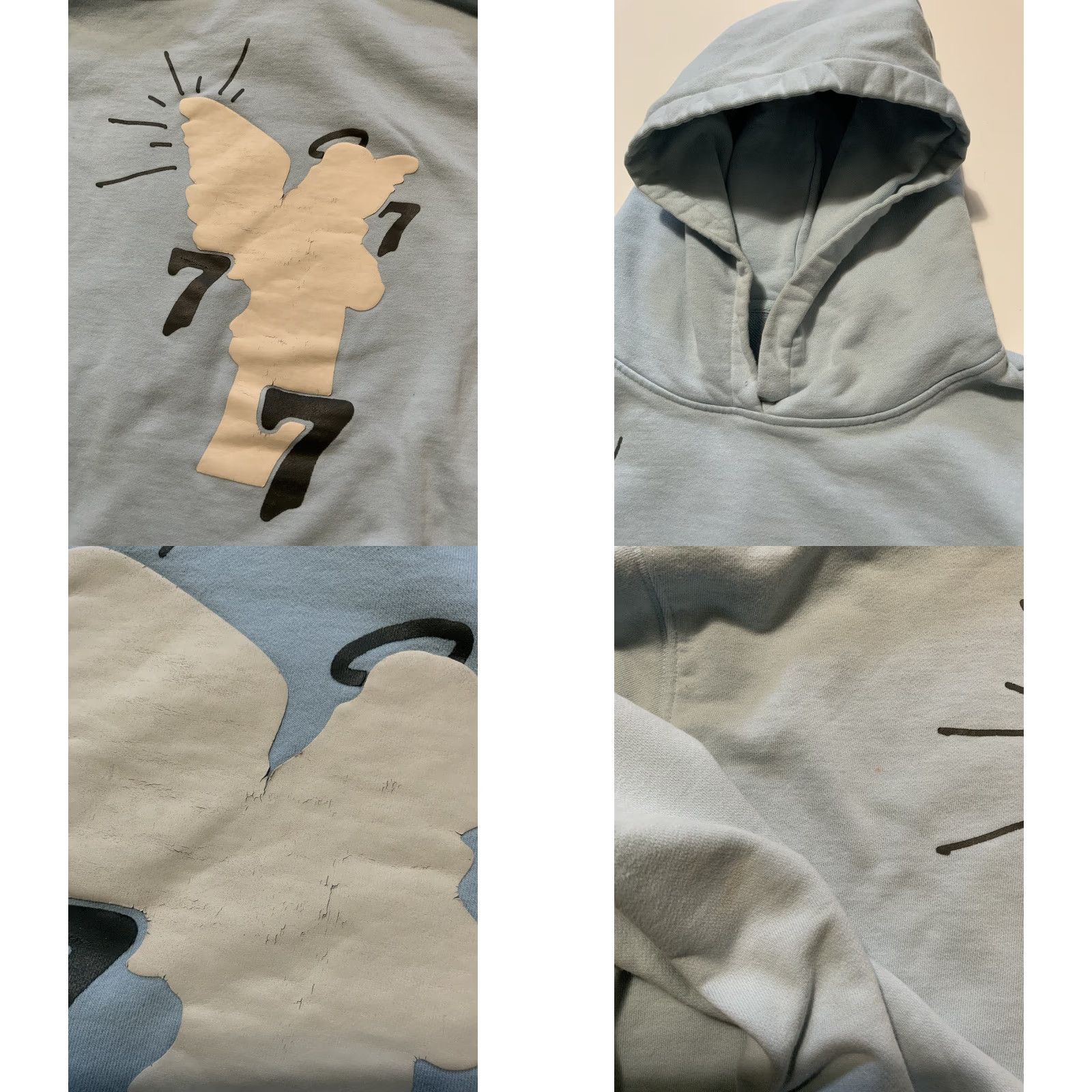Vintage VINTAGE Vague Studios Hoodie Pullover Unisex Adults XL Light Blue Heavyweight 777 Angel Graphic Crewneck? Size US XL / EU 56 / 4 - 8 Thumbnail
