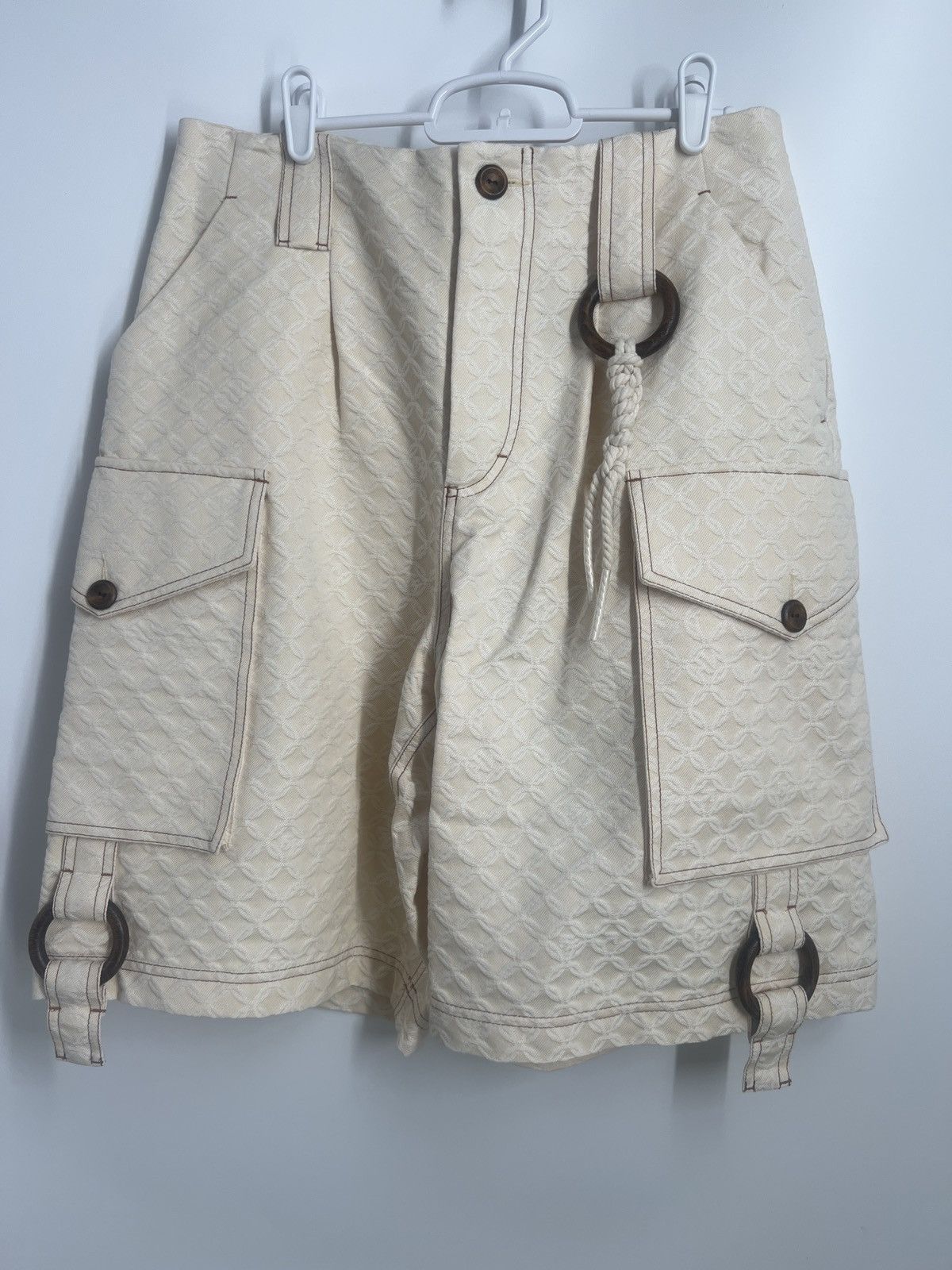 CHARLES JEFFREY LOVERBOY Off-White O-Ring Shorts