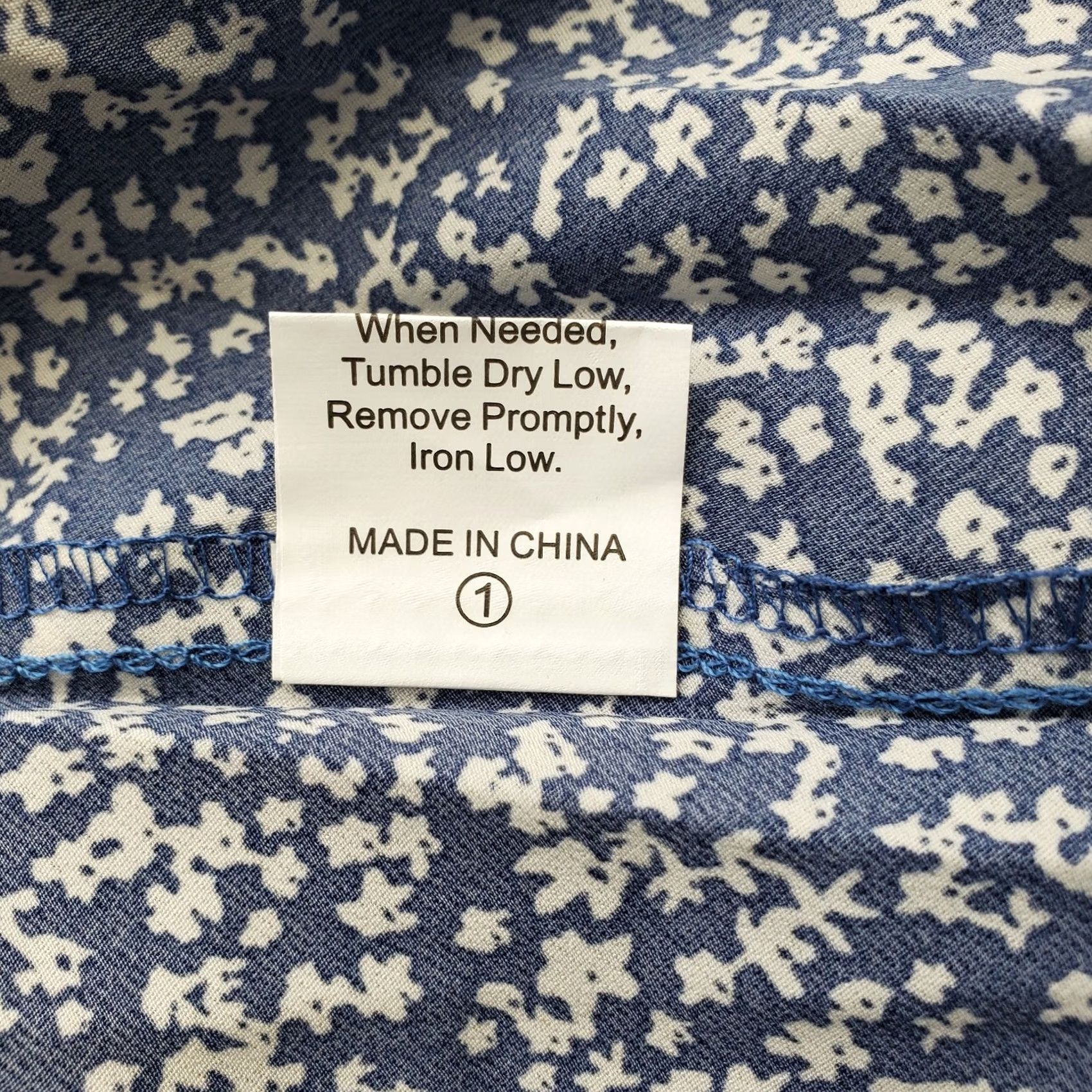 Vintage BTFBM Halter Dress Womens M Blue White Floral Sleeveless Belted Waist Swing Hem Dress Size M / US 6-8 / IT 42-44 - 4 Thumbnail