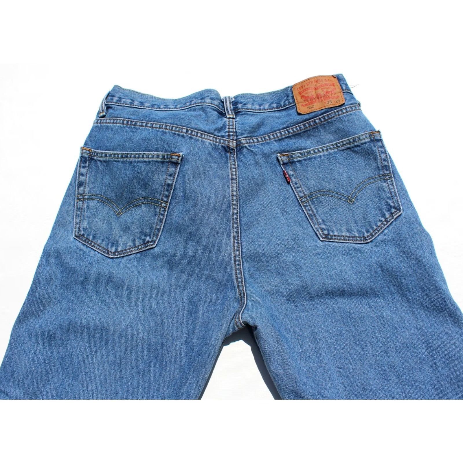 Levi's Vintage Levi’s 550 Jeans Mens 36x29 Blue Denim 5-Pocket Zip Straight Grunge Skater 90s Mens Size US 36 / EU 52 - 3 Thumbnail