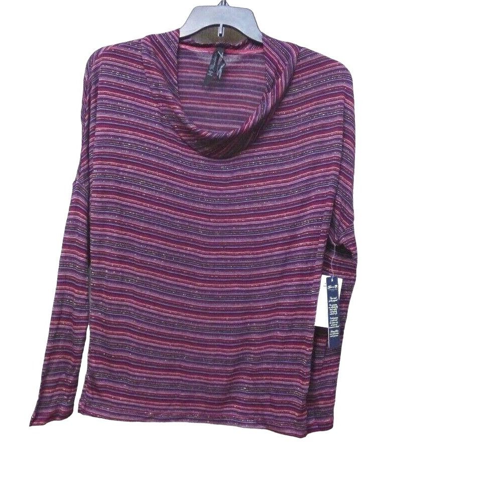 Other Seven7 Women’s Metallic Stripe, Cowl Neck, Dolman Sleeve To Size M / US 6-8 / IT 42-44 - 10 Thumbnail