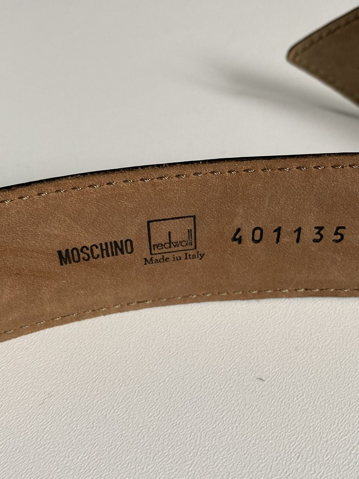 Moschino Moschino Logo Leather Belt Green Gold Logo Size ONE SIZE - 12 Thumbnail