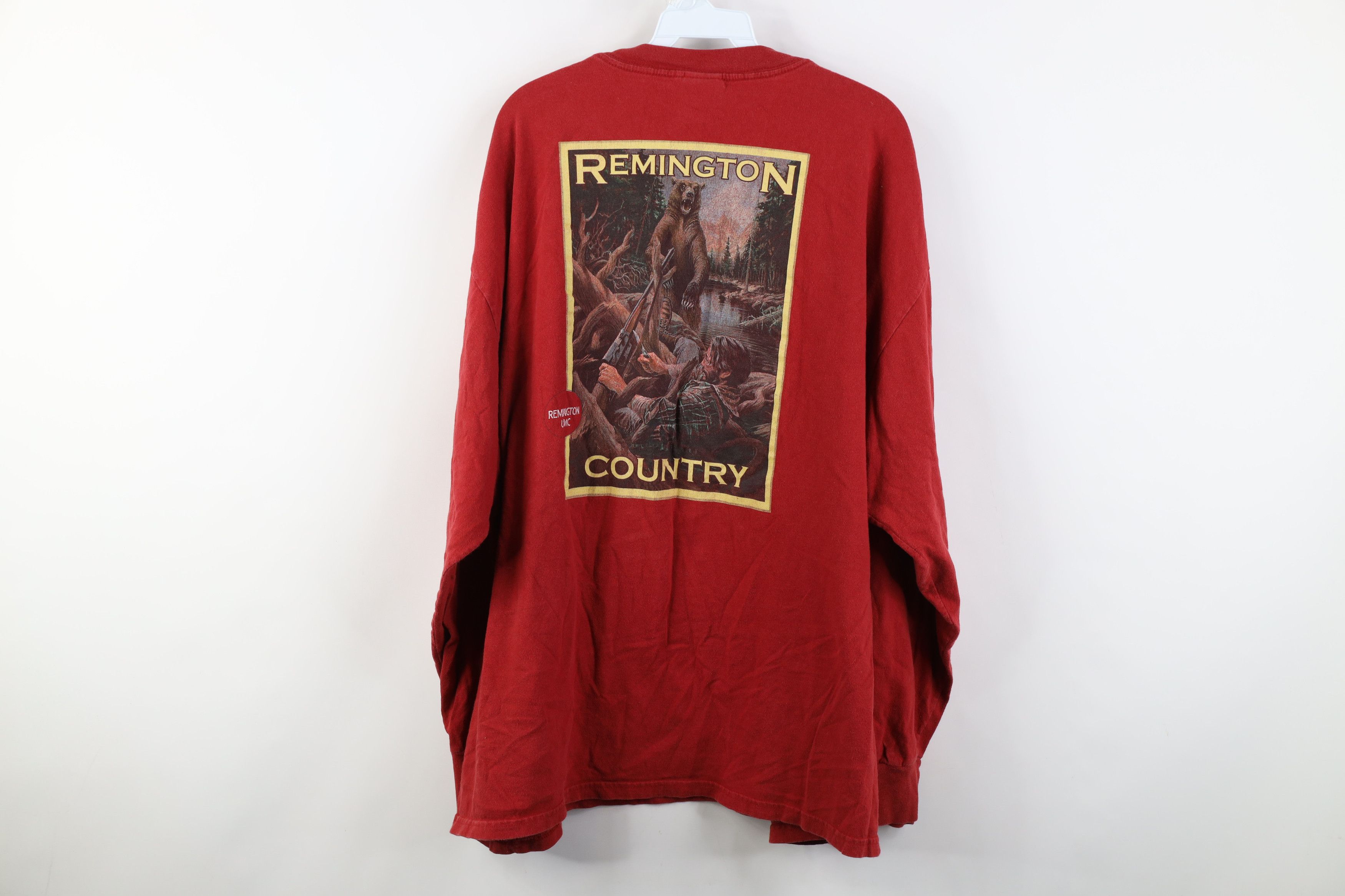 Vintage Vintage Remington UMC Hunting Bear Long Sleeve T-Shirt Red Size US XXL / EU 58 / 5 - 13 Thumbnail