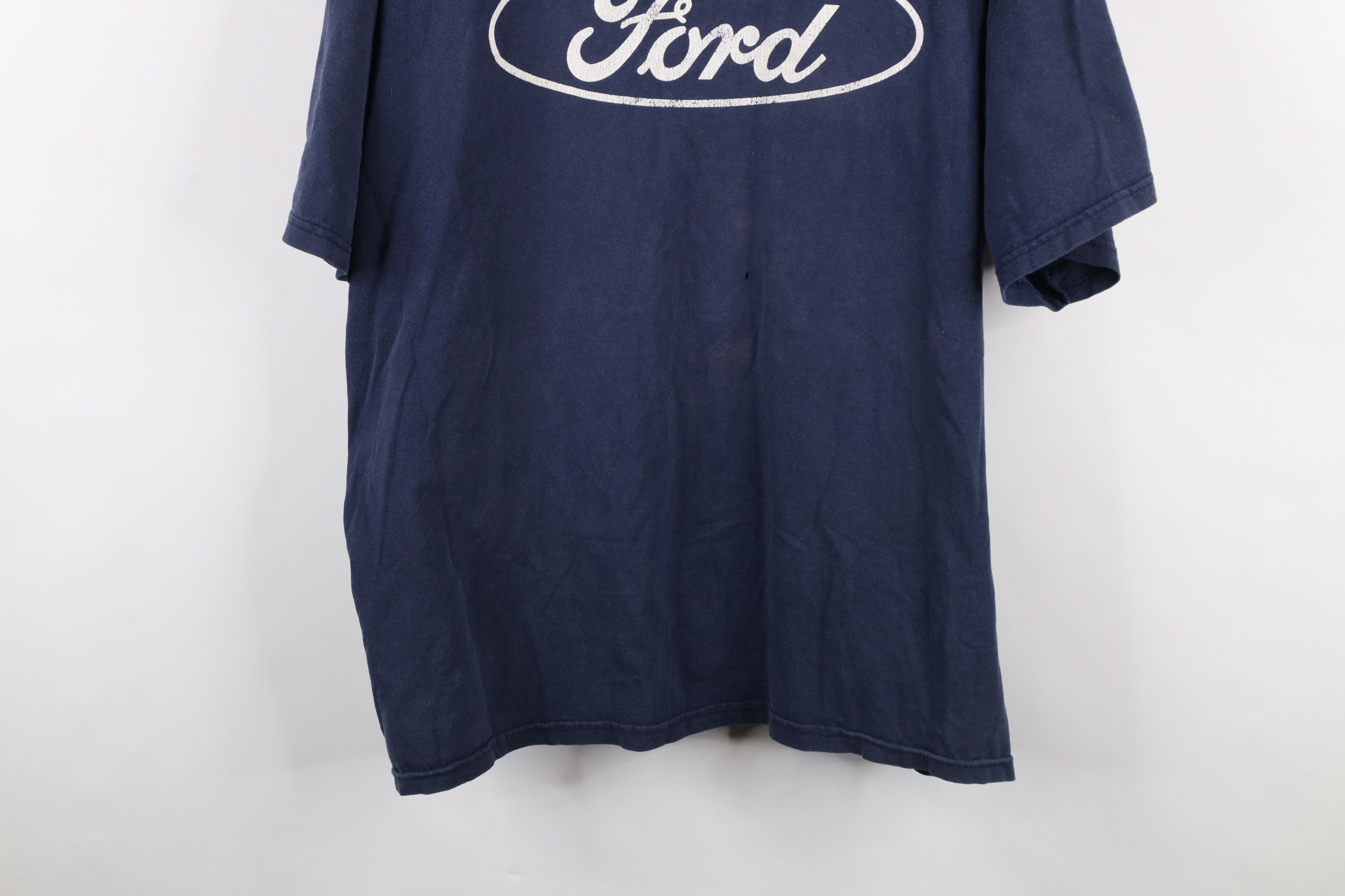 Vintage Vintage 90s Spell Out Ford Motor Co Racing T-Shirt Blue Size US XXL / EU 58 / 5 - 3 Thumbnail