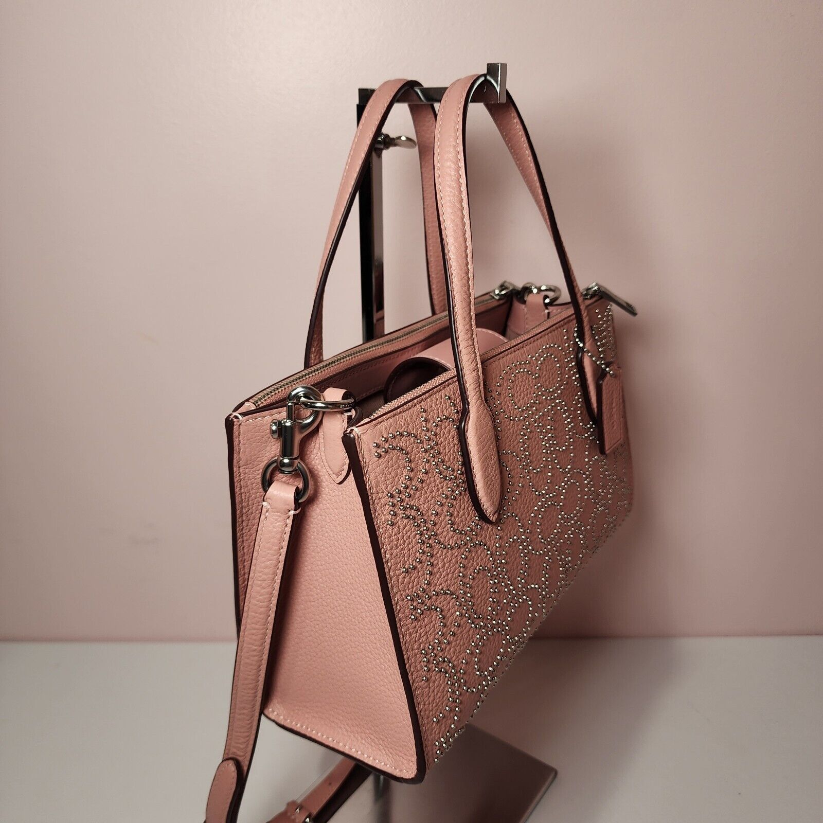 Coach Coach CX266 Nina Small Tote Bag Signature Rivets Petal Pink Size ONE SIZE - 4 Thumbnail