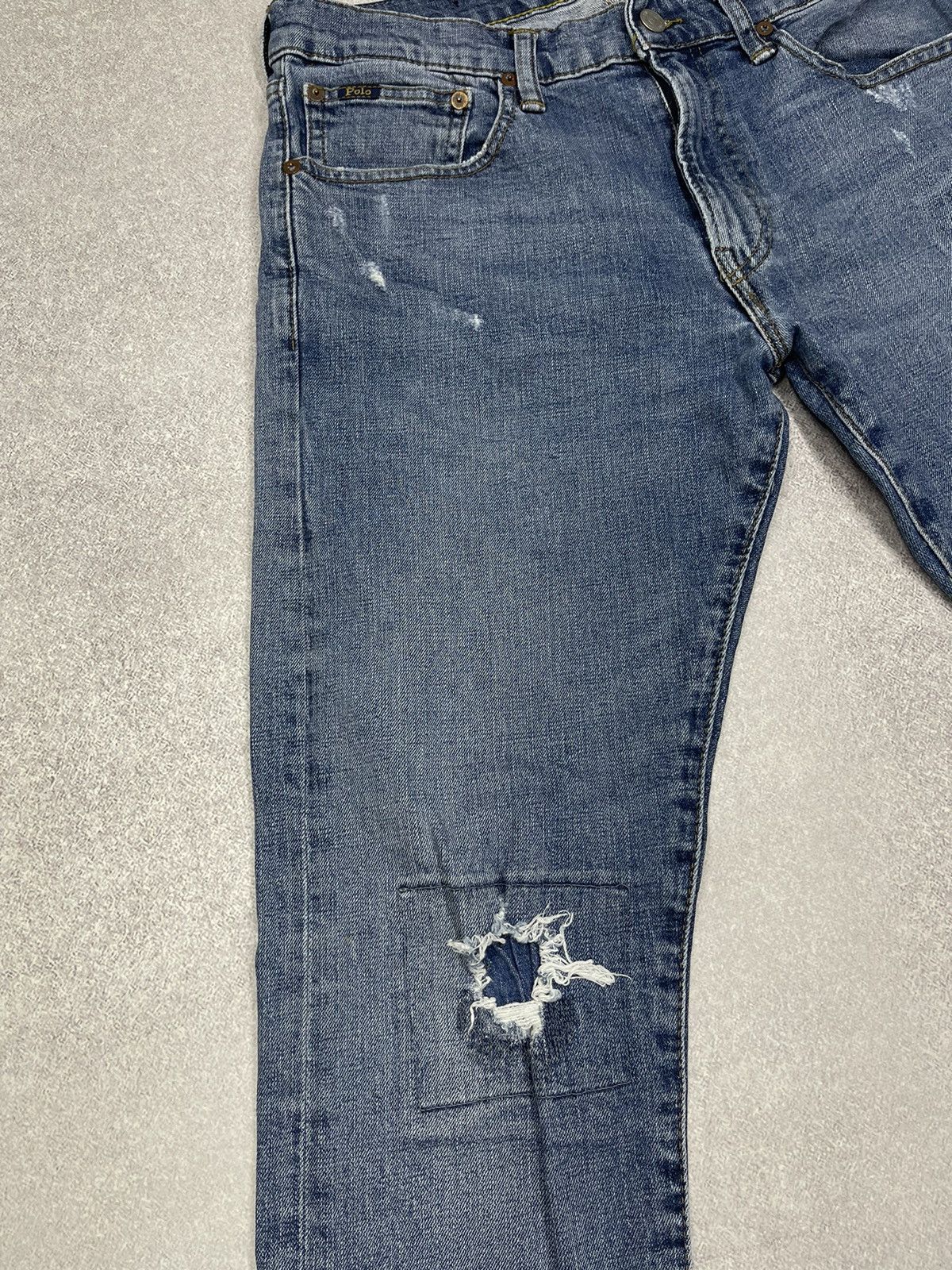 Polo Ralph Lauren Vintage Polo Ralph Lauren Distressed Denim Jeans Blue Y2K Size US 32 / EU 48 - 4 Thumbnail