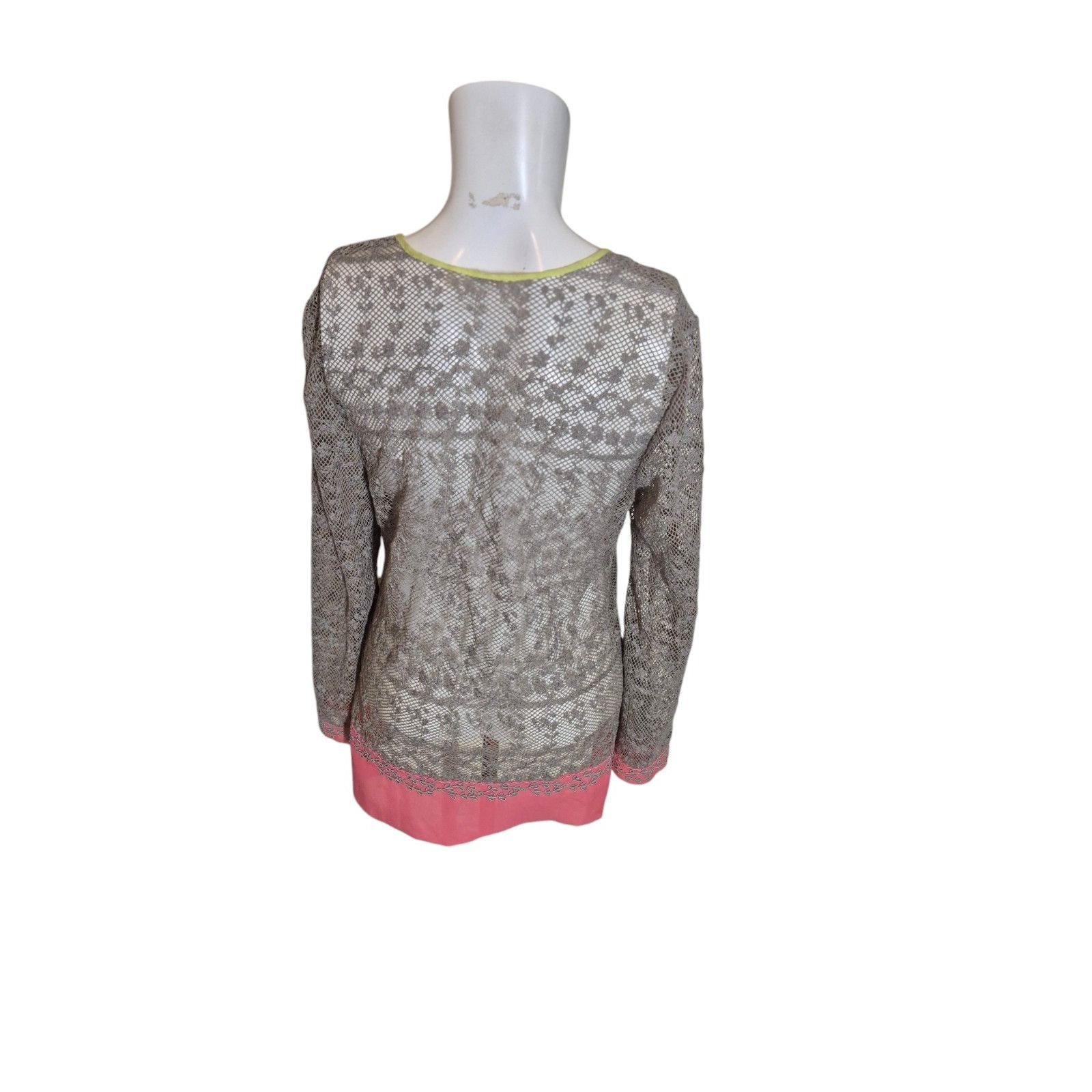 Elie Tahari Elie Tahari Boho Lace Tunic Top Bell Sleeve V Neck Color Blo Size S / US 4 / IT 40 - 5 Thumbnail