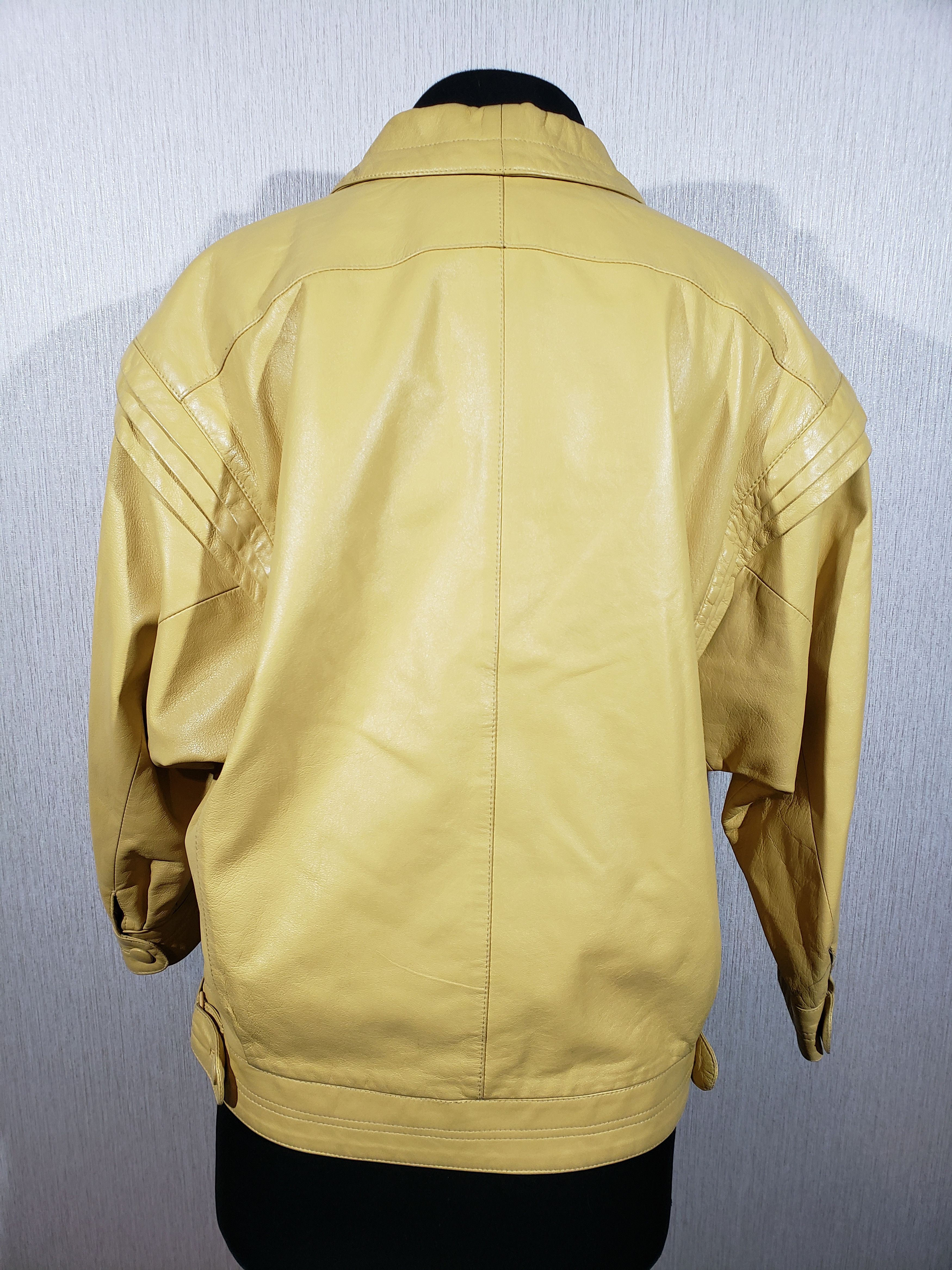 Other Stylish yellow leather women's jacket. Size XL / US 12-14 / IT 48-50 - 4 Thumbnail