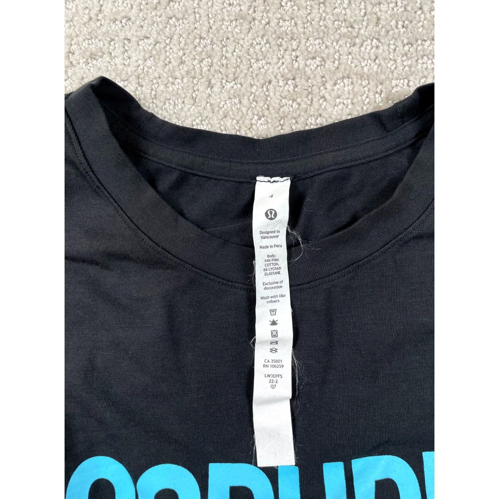 Lululemon Lululemon T Shirt Womens Size 4 Crew Short Sleeve Black Love Logo Pima Cotton ISOPURE Regular Activewear Running & Jogging Size S / US 4 / IT 40 - 4 Thumbnail