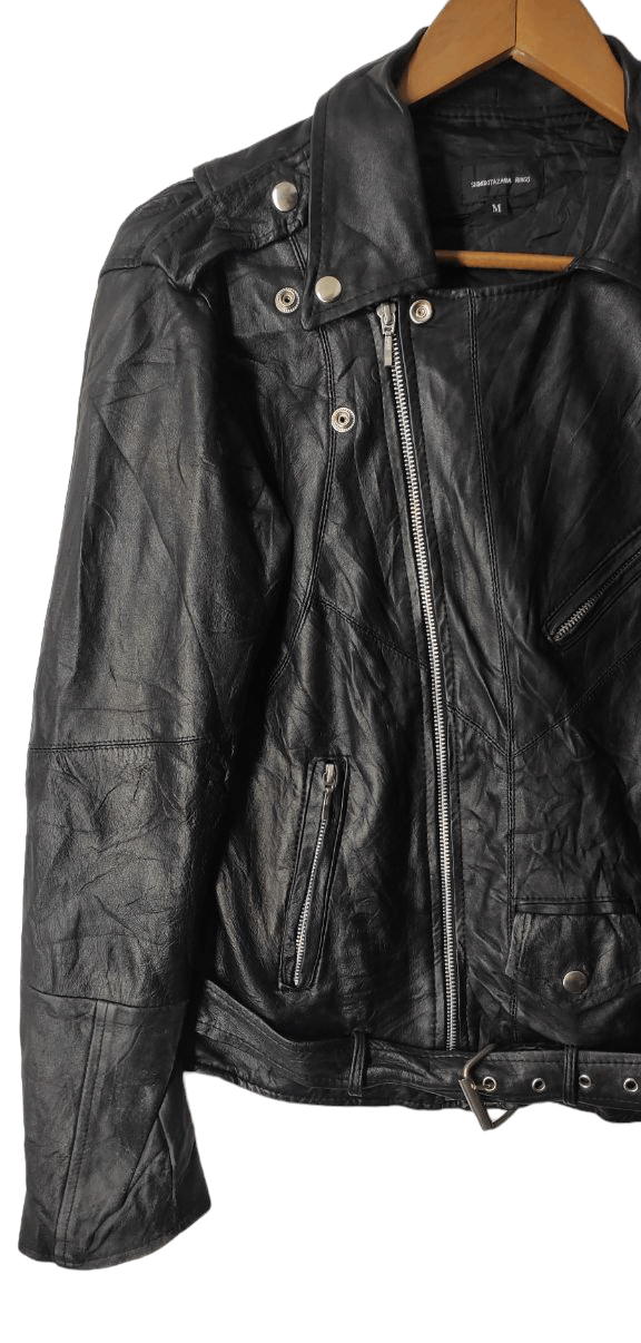 Japanese Brand VINTAGE SHIMOKITAZAWA RENGO PERFECTTO PUNK LEATHER JACKET Size US M / EU 48-50 / 2 - 7 Thumbnail