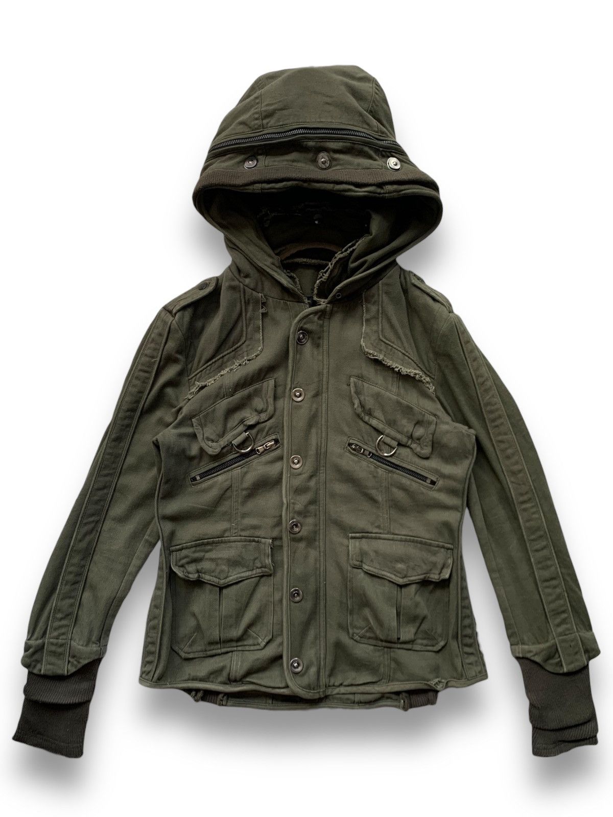If Six Was Nine Jack Rose Luv Maison Mulitpockets Hooded Bondage Punk Jacket Size US S / EU 44-46 / 1 - 1 Thumbnail