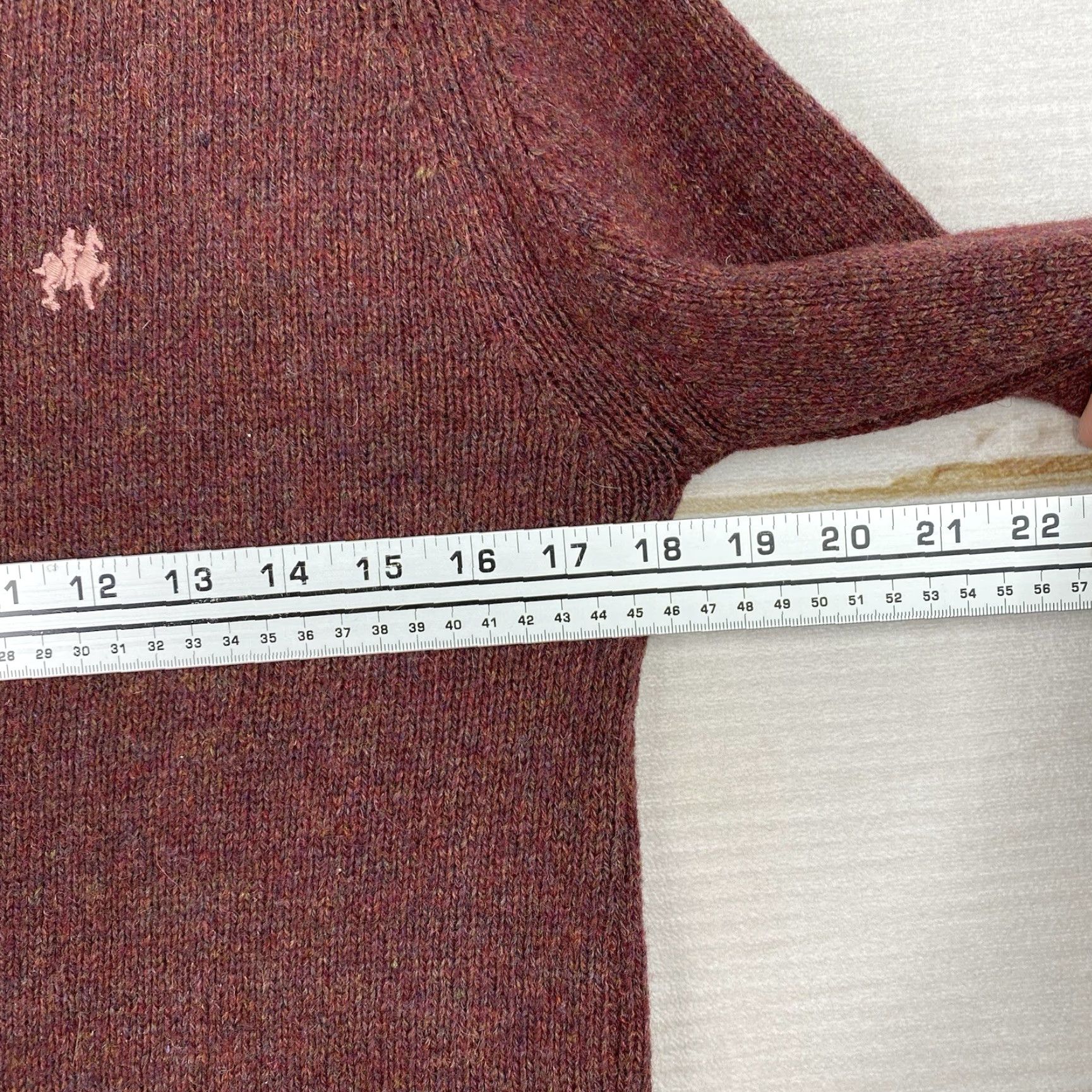 Vintage VINTAGE City Casuals Sweater Polo Logo Embroidered 3-D Knit Wool Blend M Burgundy Red Geometric 1980s Mens Size US M / EU 48-50 / 2 - 5 Thumbnail