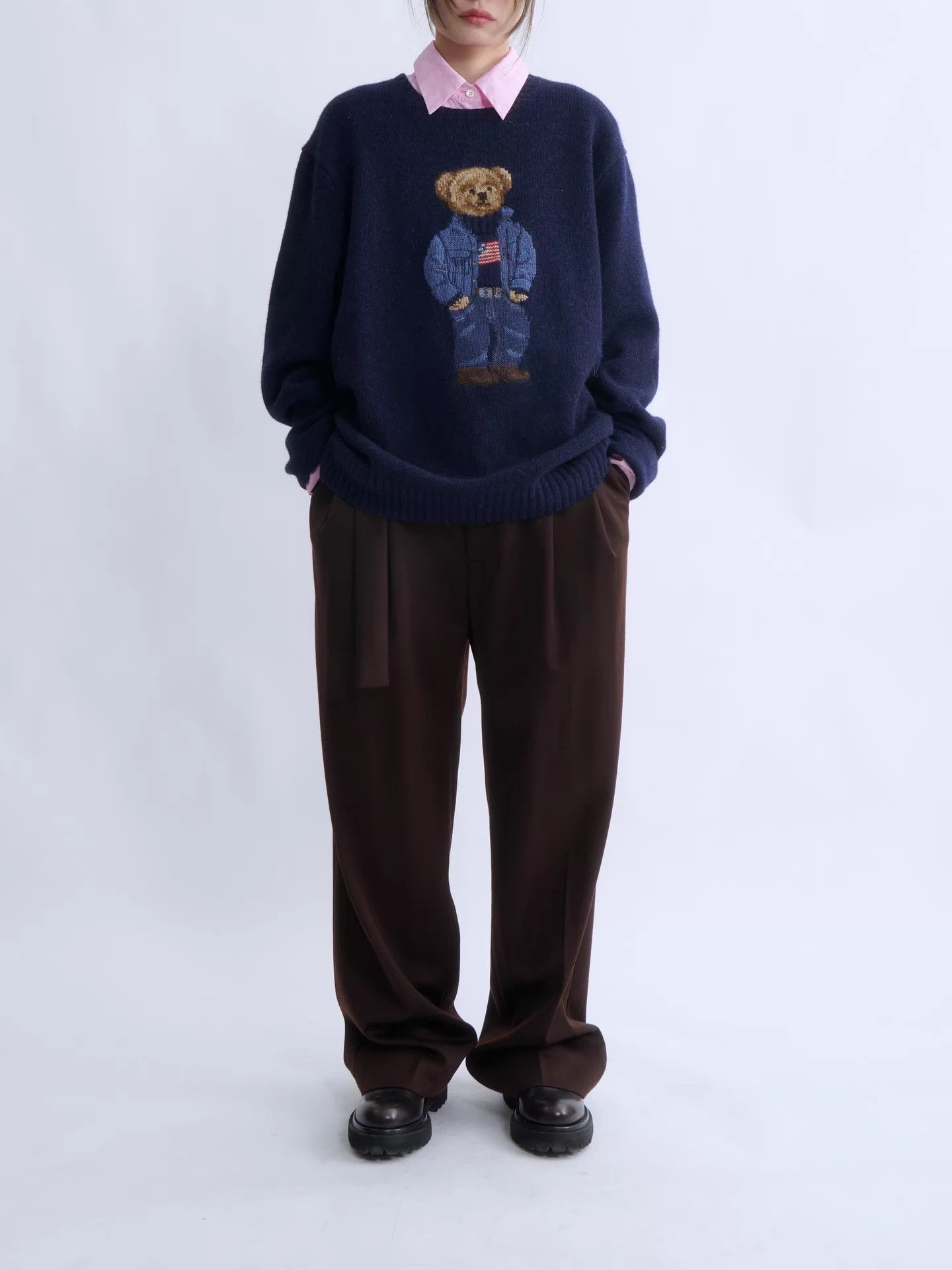 Polo Ralph Lauren POLO RALPH LAUREN Navy Polo Bear Wool Sweater XL Size US XL / EU 56 / 4 - 5 Thumbnail