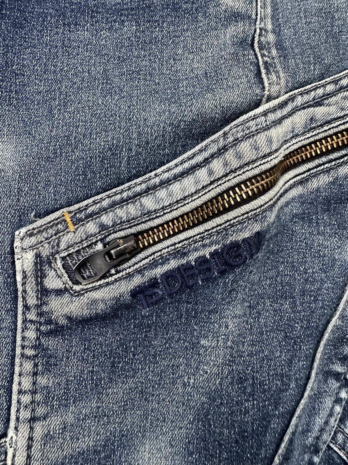 Japanese Brand BIKER DENIM TS DESIGN JEANS STRETCHABLE DOUBLE KNEE PANTS Size US 29 - 16 Thumbnail