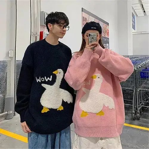 Vintage Wow Men's Korean Autumn Cartoon Goose Pattern Size ONE SIZE - 2 Thumbnail