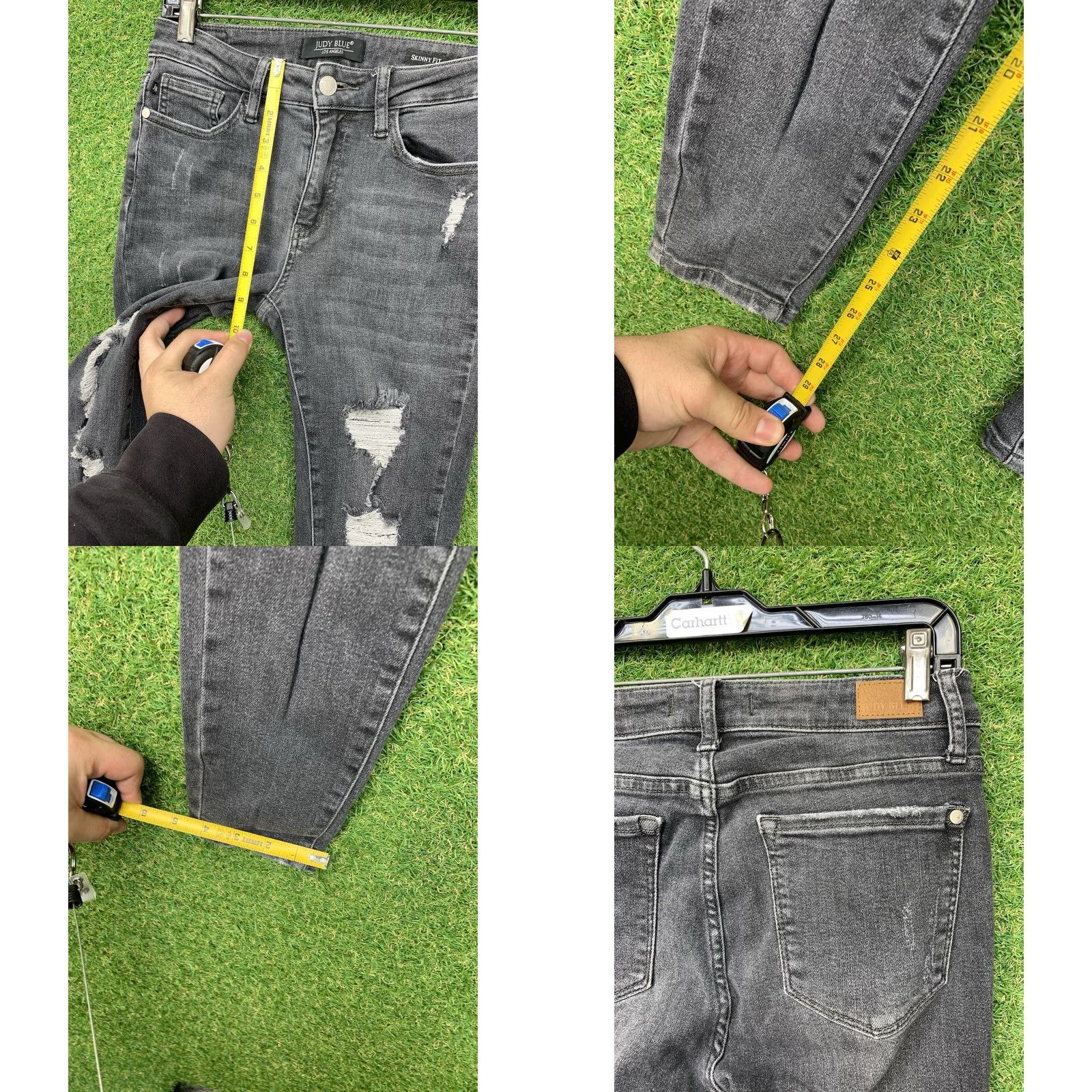 Vintage Judy Blue Jeans Womens 5/27 Skinny Fit Stretch Black Mid Rise Distressed Casual Jeans Size 27" / US 4 / IT 40 - 8 Thumbnail