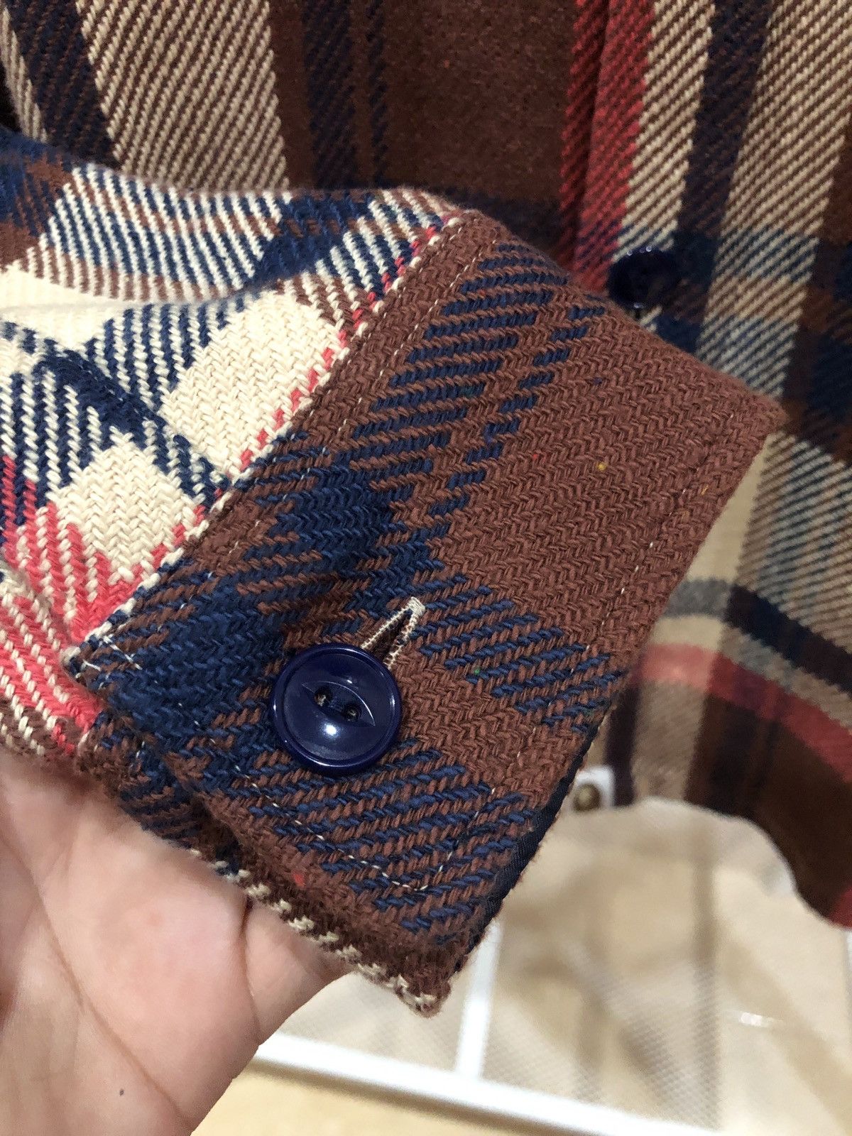 Bape 2011 BAPE Burberry Plaid Ape Head Elbow Patch Flannel Size US S / EU 44-46 / 1 - 6 Thumbnail