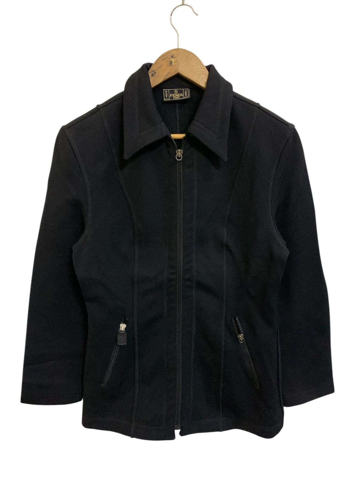 Fendi 💥Fendi Roma Italy Black Zipper Jacket Size S / US 4 / IT 40 - 1 Thumbnail