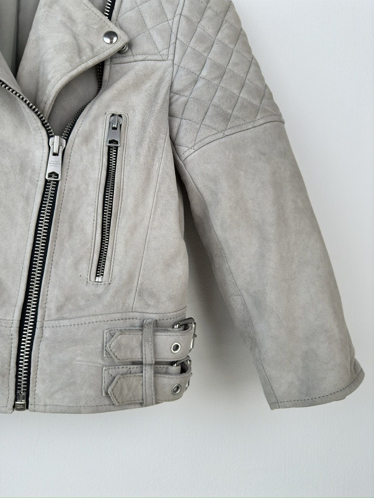 Allsaints ALLSAINTS Suede Beattie Biker Leather Jacket UK 8 / US 4 Size S / US 4 / IT 40 - 6 Thumbnail