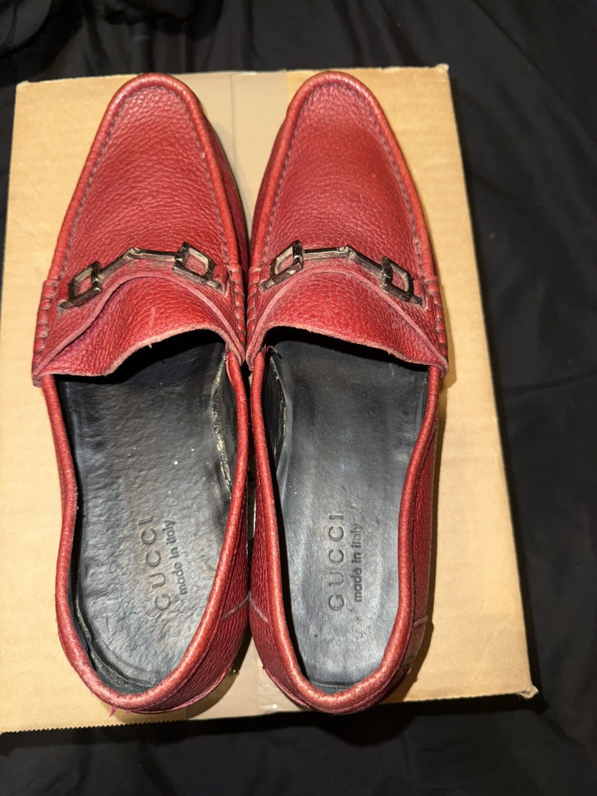 Gucci Gucci Red horsebit Leather Loafers m9 vibram sole Size US 9 / EU 42 - 2 Thumbnail