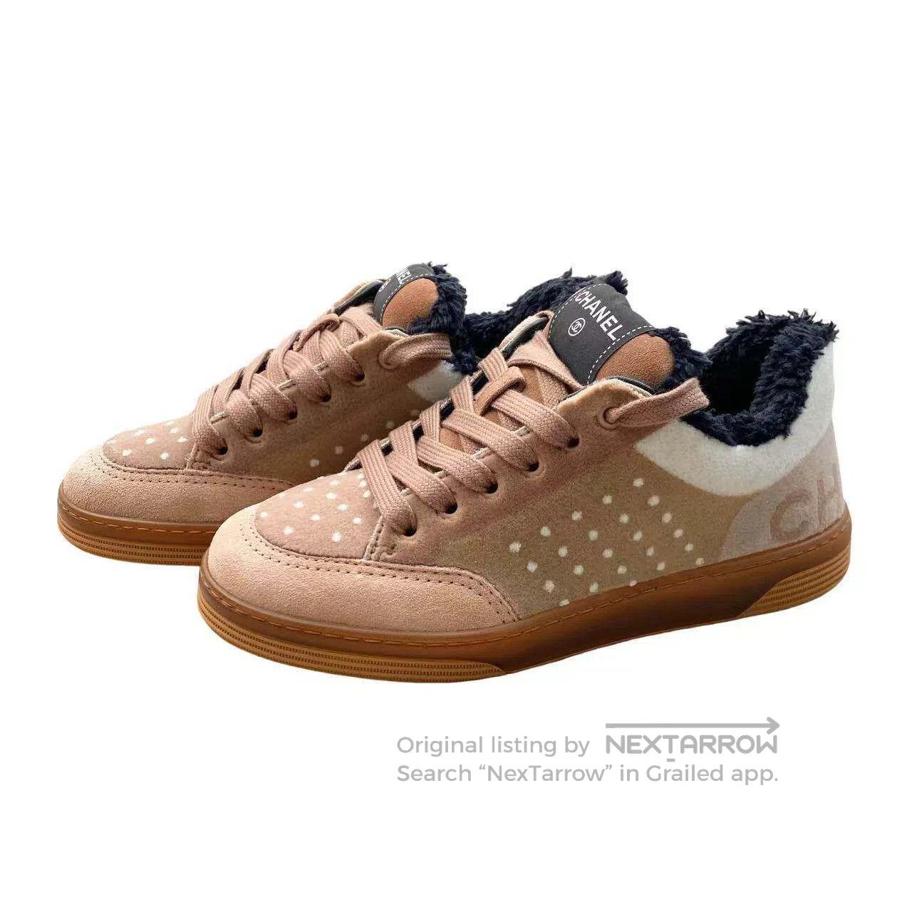 Chanel Chanel Suede color-blocking letter logo casual board shoes Size US 5 / IT 35 - 1 Thumbnail