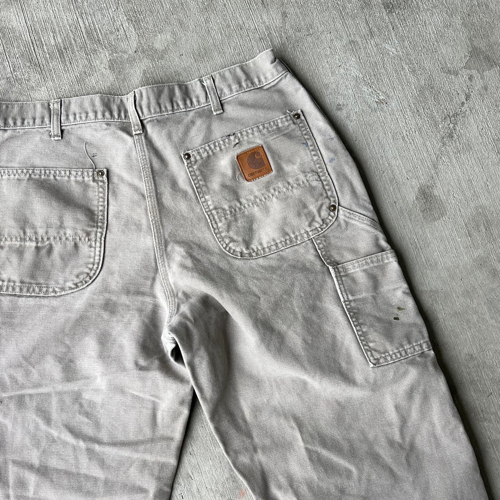 Carhartt × Vintage Carhartt DES gray double knee work wear carpenter pants Size US 33 - 6 Thumbnail