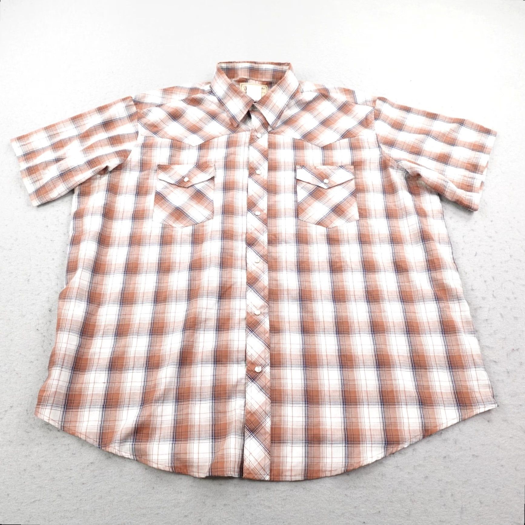 Wrangler VINTAGE Wrangler Shirt Mens 2XL Brown Plaid Western Pearl Snap Short Sleeve Rodeo Ranch Size US XXL / EU 58 / 5 - 2 Thumbnail