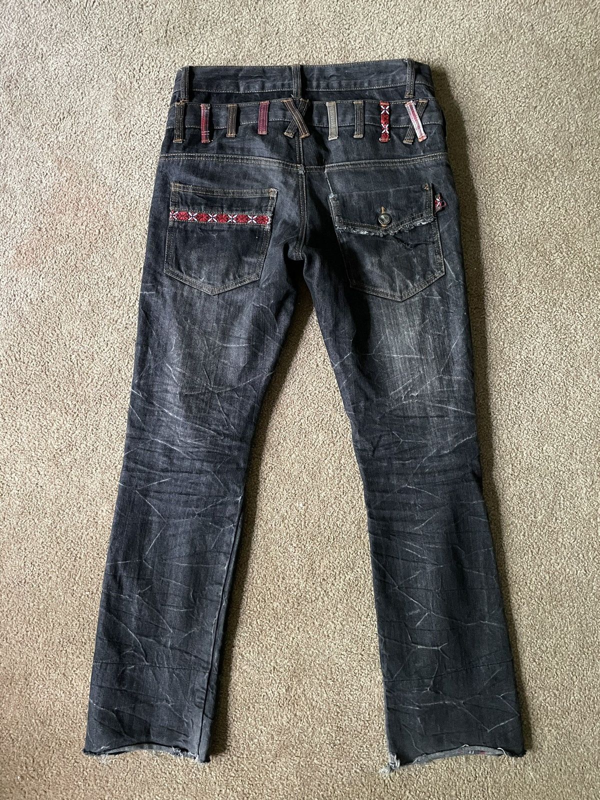 Japanese Brand Explosion by Nylaus Double-Waisted Distressed Jeans Size US 32 / EU 48 - 6 Thumbnail