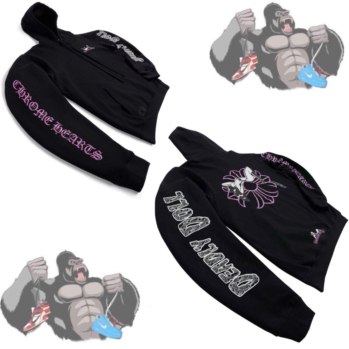 Chrome Hearts × Deadly Doll Chrome Hearts Deadly Doll Pullover Hoodie Size US L / EU 52-54 / 3 - 1 Thumbnail