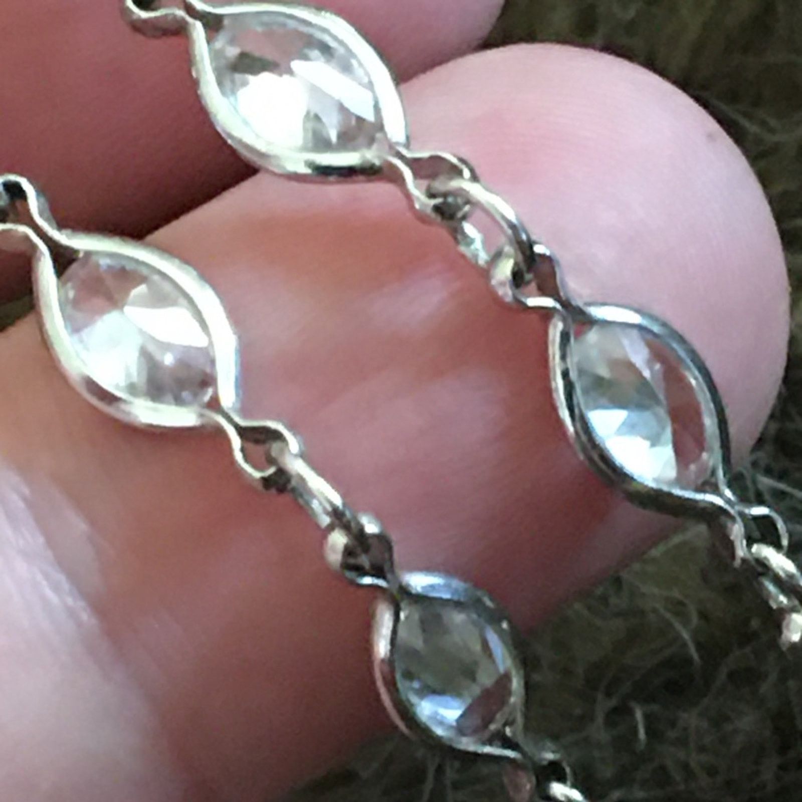 Jewelry Oval pavilion cut cz 925 sterling silver bracelet Size ONE SIZE - 7 Thumbnail