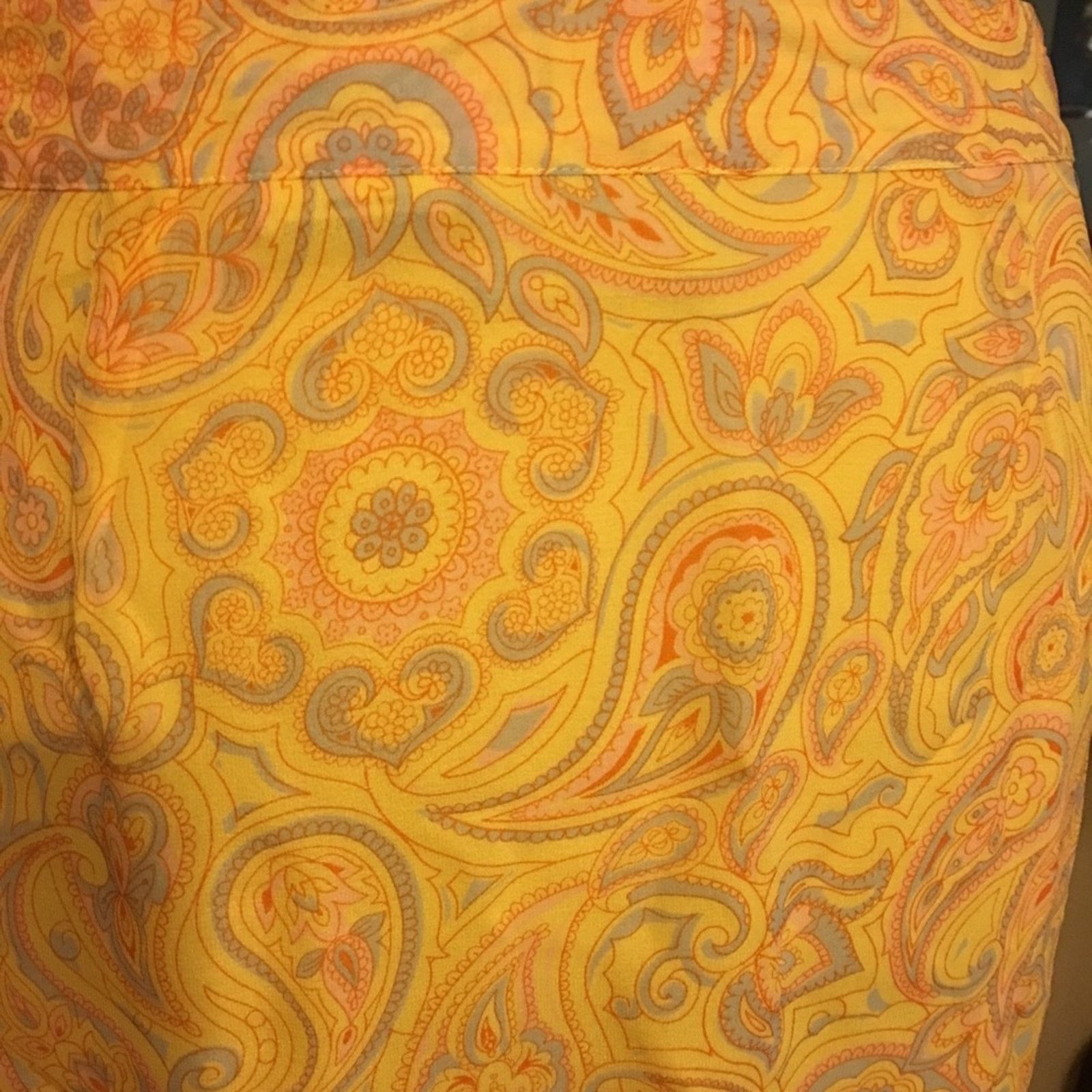 Other Jaclyn Smith yellow paisley print ruffle hem skirt Size 30" / US 8 / IT 44 - 5 Thumbnail