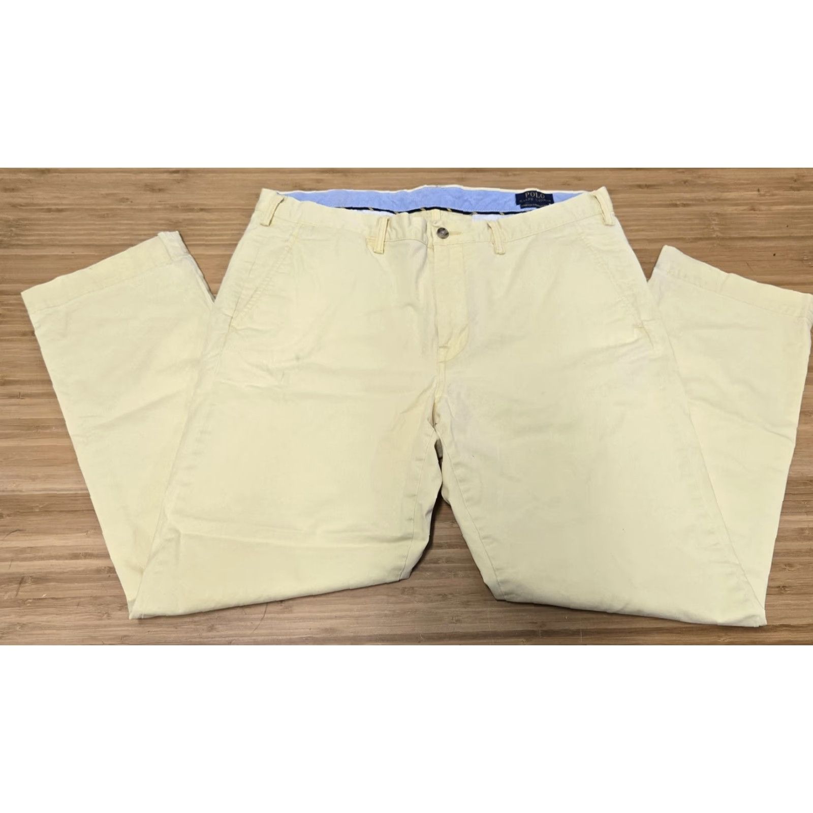 Polo Ralph Lauren Polo Ralph Lauren Pants Chino Mens 36 Regular Flat Front Yellow Stretch Cotton Spandex Straight Leg Front Zip Pockets 36x30 Size US M / EU 48-50 / 2 - 3 Thumbnail