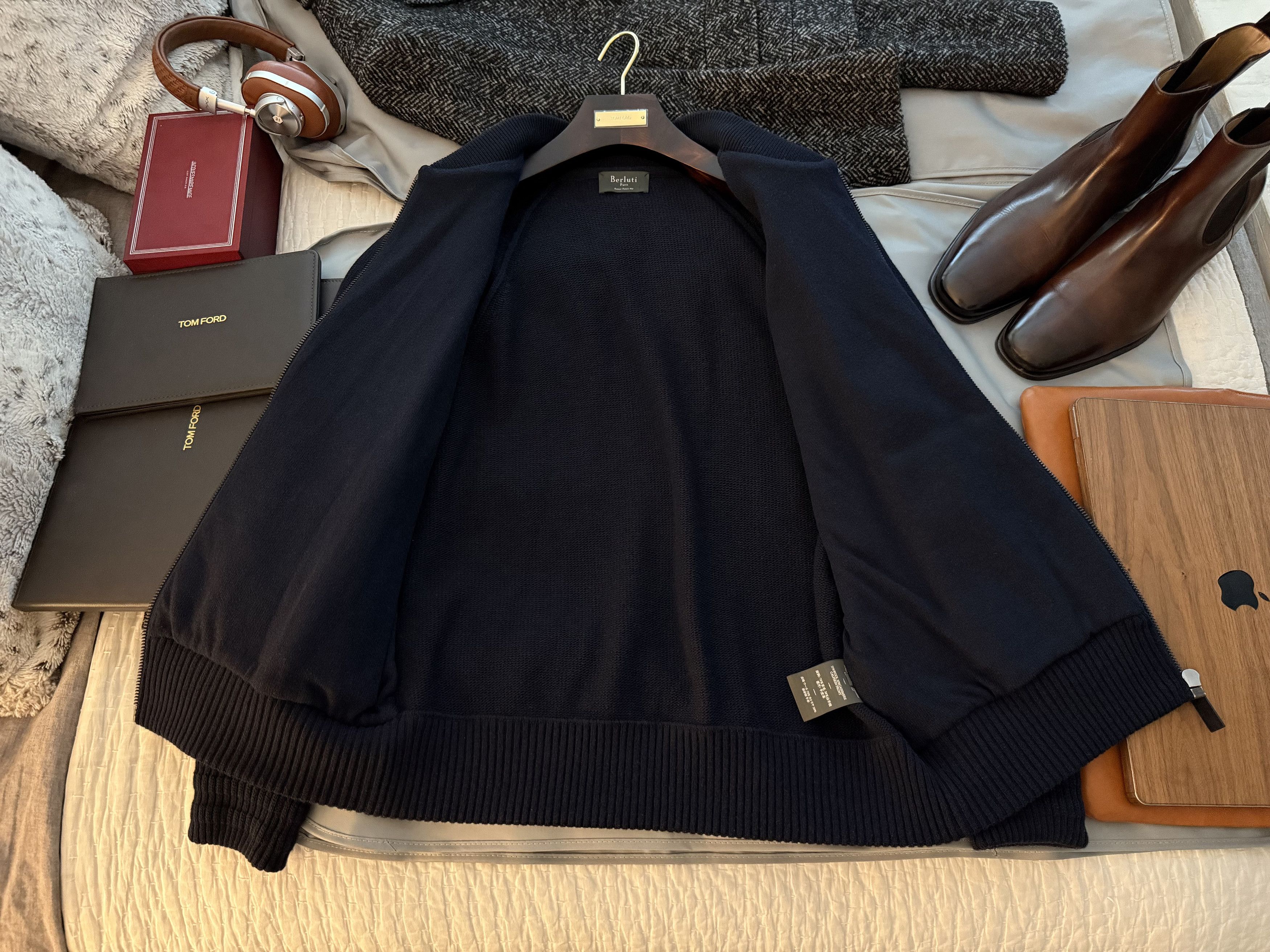 Berluti Fits L, Rare Haider (new designer of TOM FORD) Suede Knit Size US XL / EU 56 / 4 - 19 Thumbnail