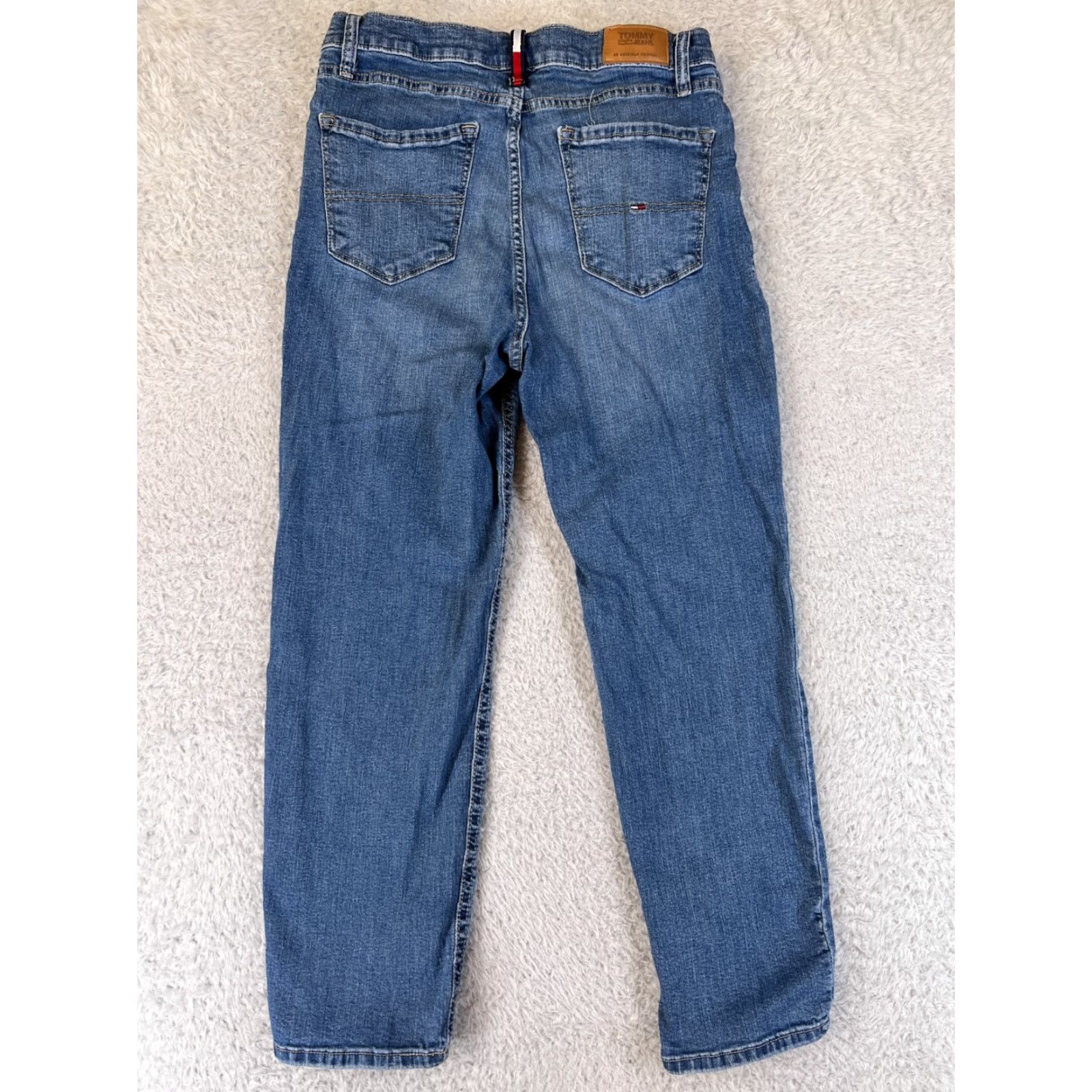 Tommy Hilfiger Tommy Hilfiger Jeans Womens 6 Blue Denim Straight Medium Wash Cotton Blend Regular Rise 29in Inseam 26in 5-Pocket Logo Embroidered Size 28" / US 6 / IT 42 - 2 Thumbnail